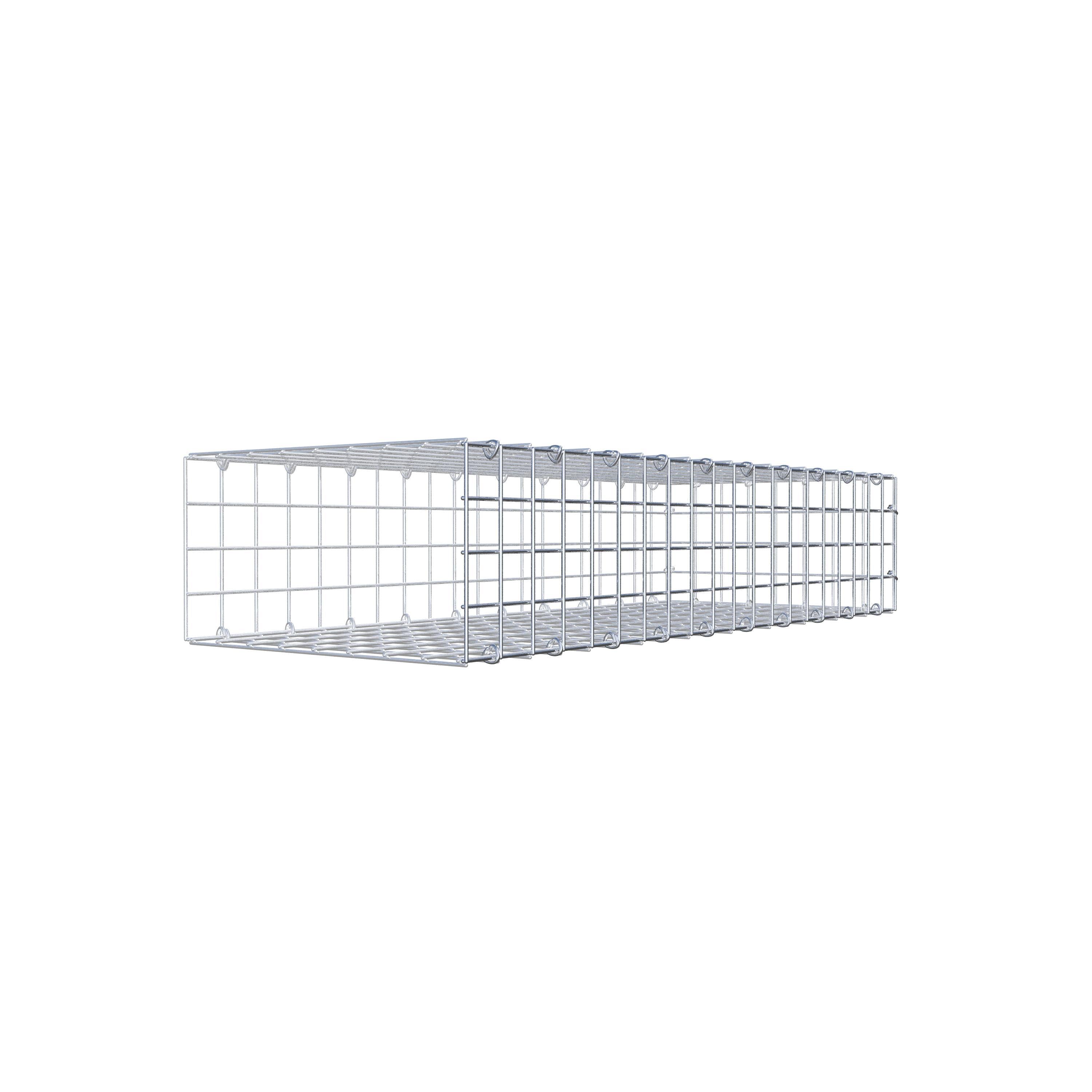 Type 2 oplegkorf 100 cm x 20 cm x 40 cm (L x H x D), maaswijdte 5 cm x 5 cm, C-ring