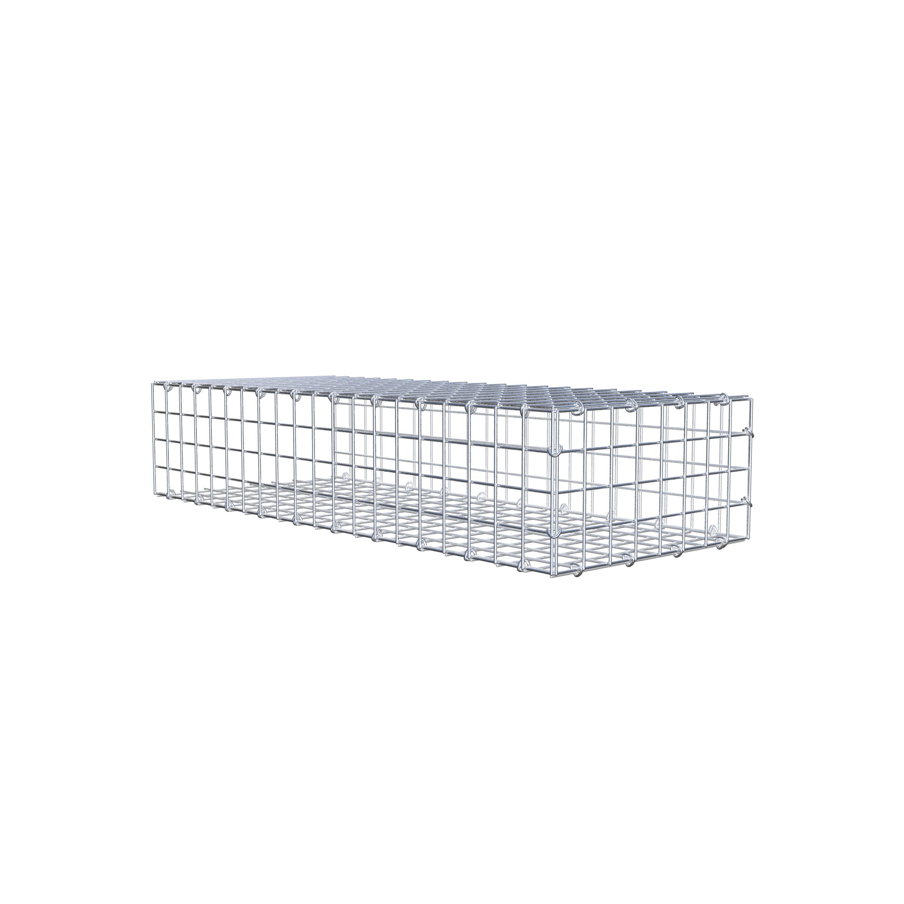 Type 2 oplegkorf 100 cm x 20 cm x 40 cm (L x H x D), maaswijdte 5 cm x 5 cm, C-ring