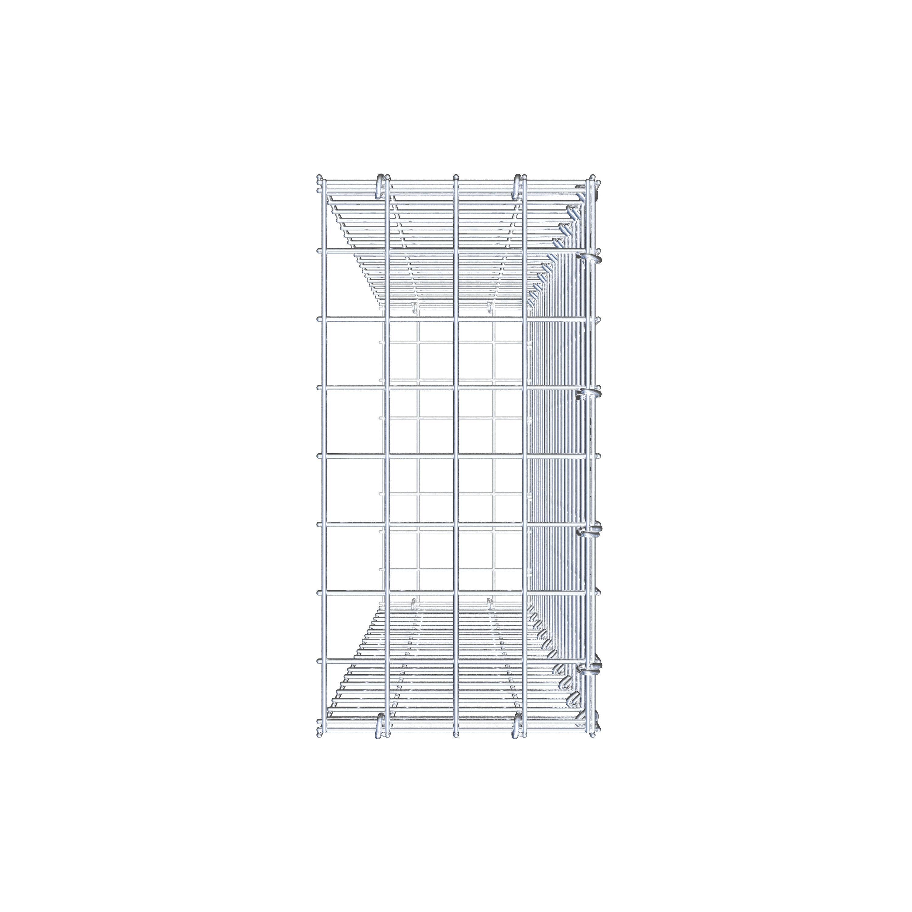 Type 2 oplegkorf 100 cm x 20 cm x 40 cm (L x H x D), maaswijdte 5 cm x 5 cm, C-ring