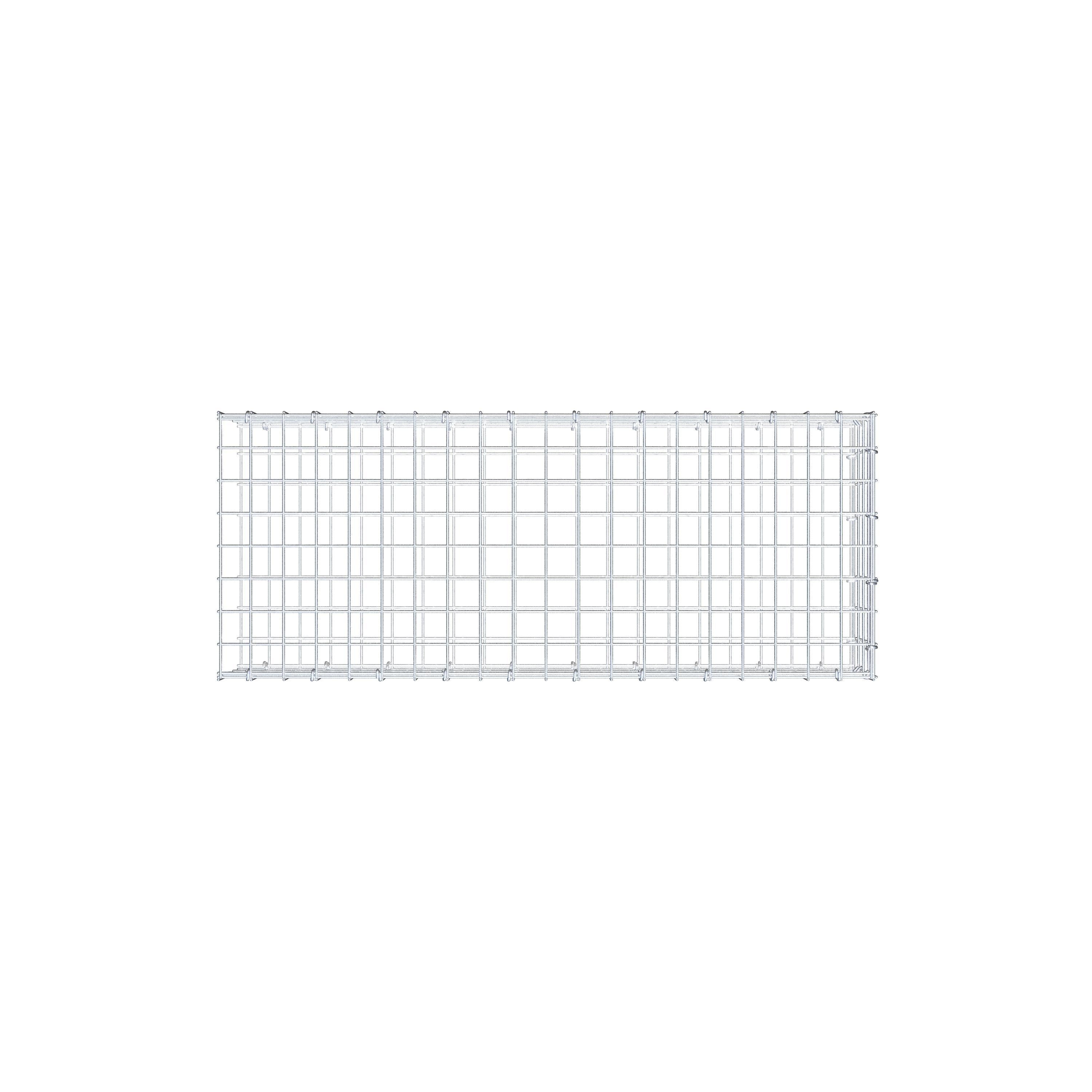 Type 2 oplegkorf 100 cm x 20 cm x 40 cm (L x H x D), maaswijdte 5 cm x 5 cm, C-ring