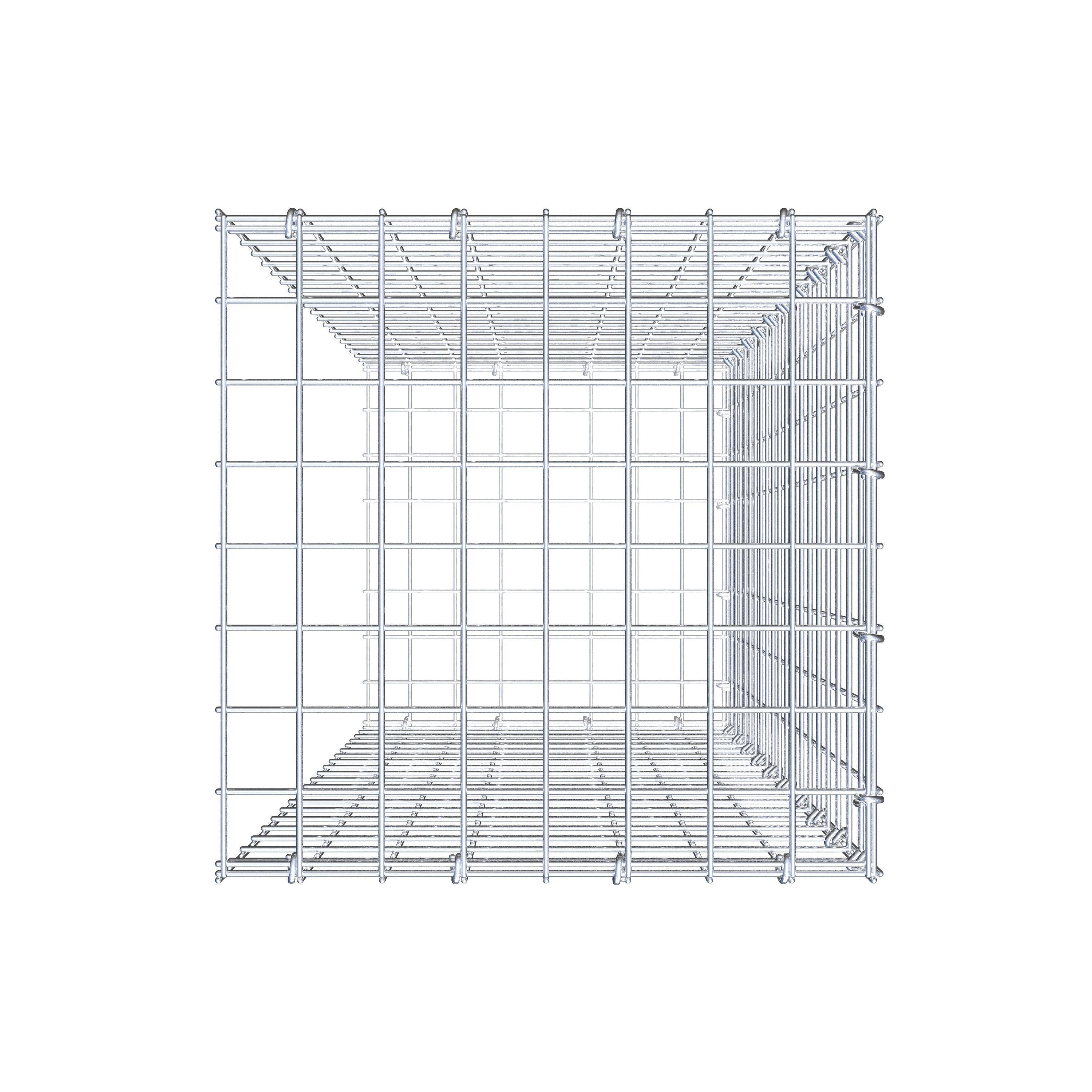 Typ 2 påbyggnadsgabion 100 cm x 40 cm x 40 cm (L x H x D), maskstorlek 5 cm x 5 cm, C-ring