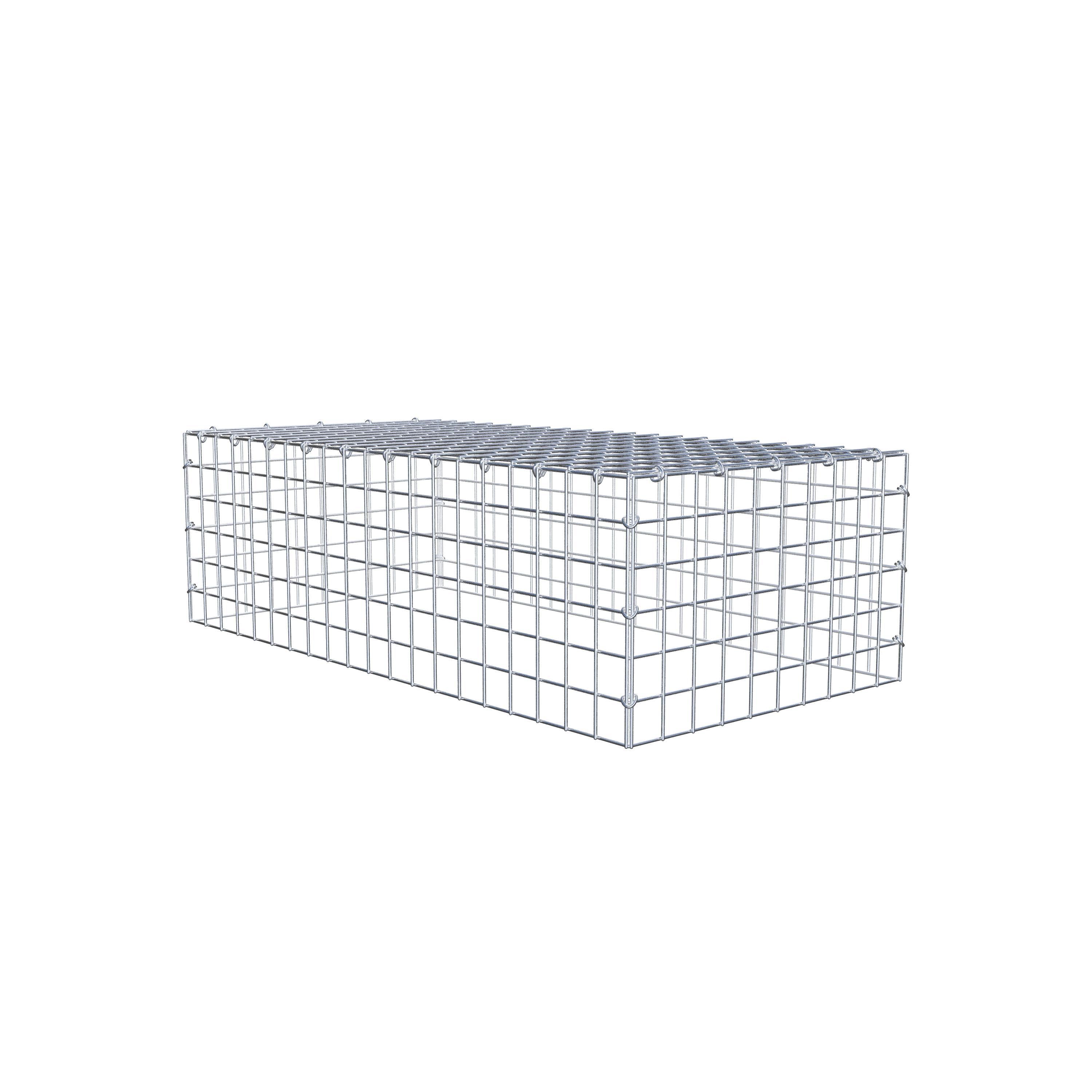 Typ 3 påbyggnadsgabion 100 cm x 30 cm x 50 cm (L x H x D), maskstorlek 5 cm x 5 cm, C-ring