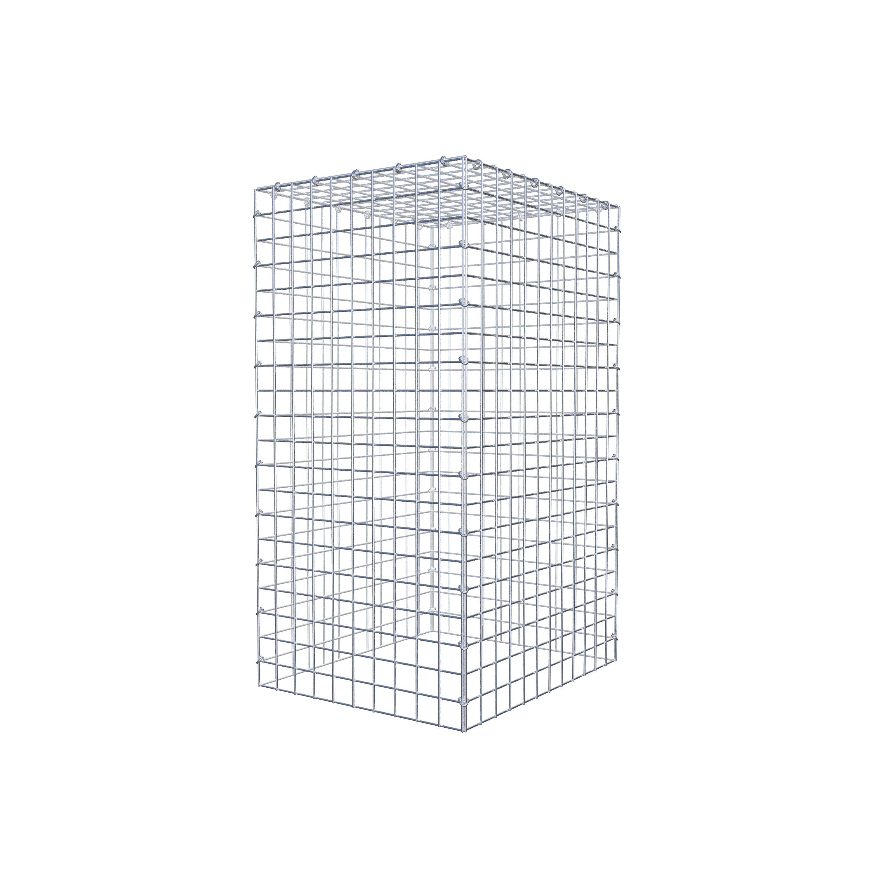 Monteret gabion type 3 100 cm x 60 cm x 50 cm (L x H x D), maskestørrelse 5 cm x 5 cm, C-ring