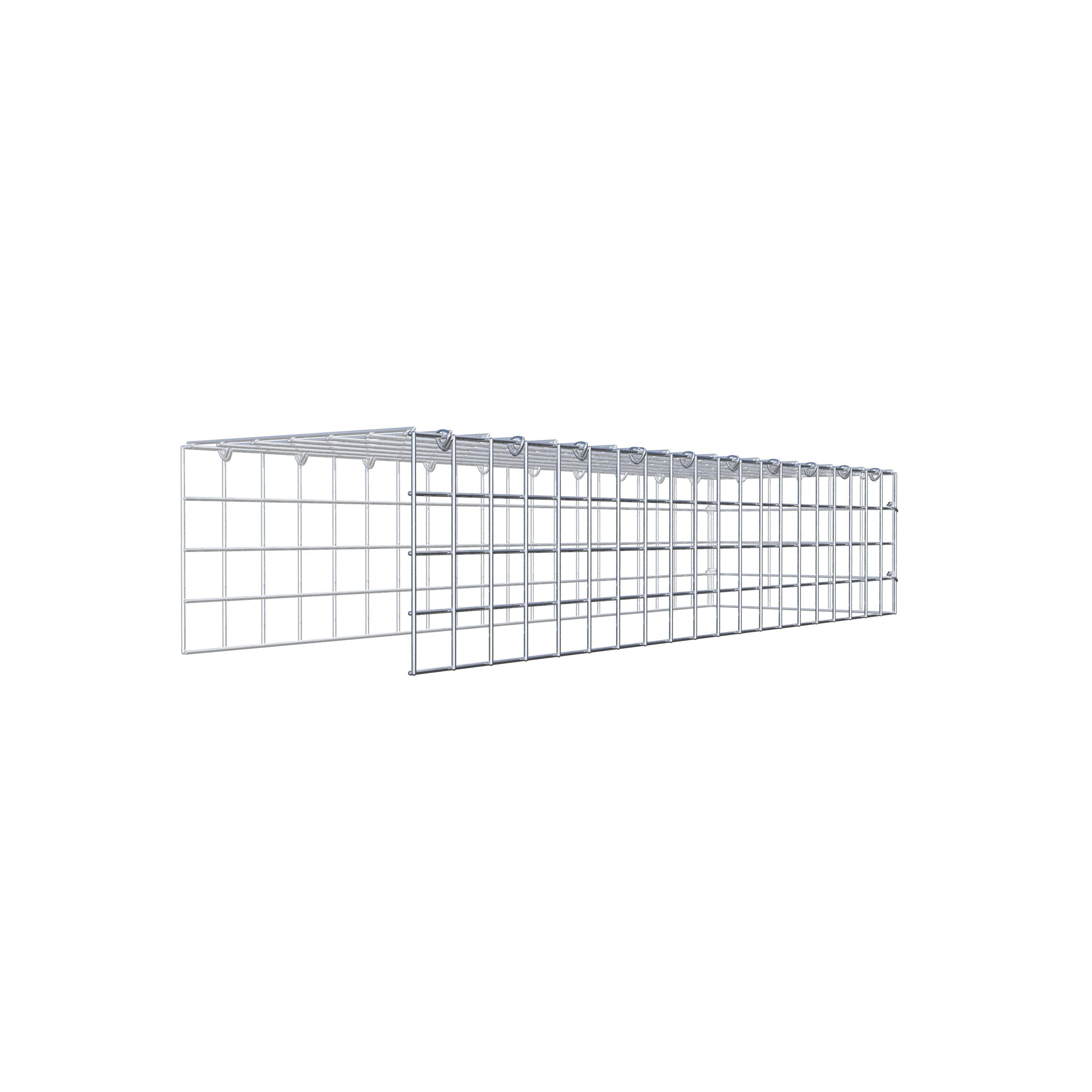 Bevestigbare schanskorf type 4 100 cm x 20 cm x 30 cm (L x H x D), maaswijdte 5 cm x 5 cm, C-ring