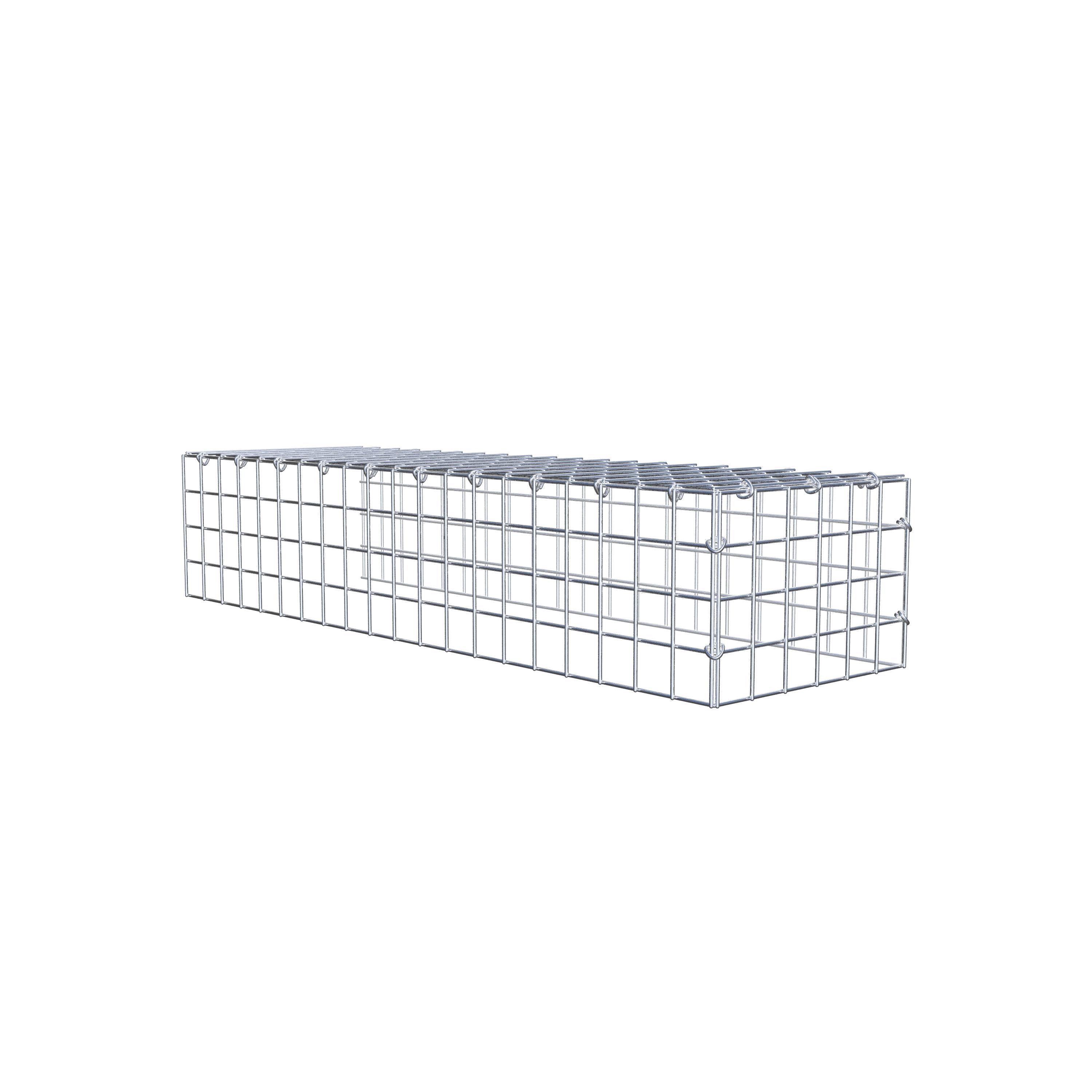 Bevestigbare schanskorf type 4 100 cm x 20 cm x 30 cm (L x H x D), maaswijdte 5 cm x 5 cm, C-ring