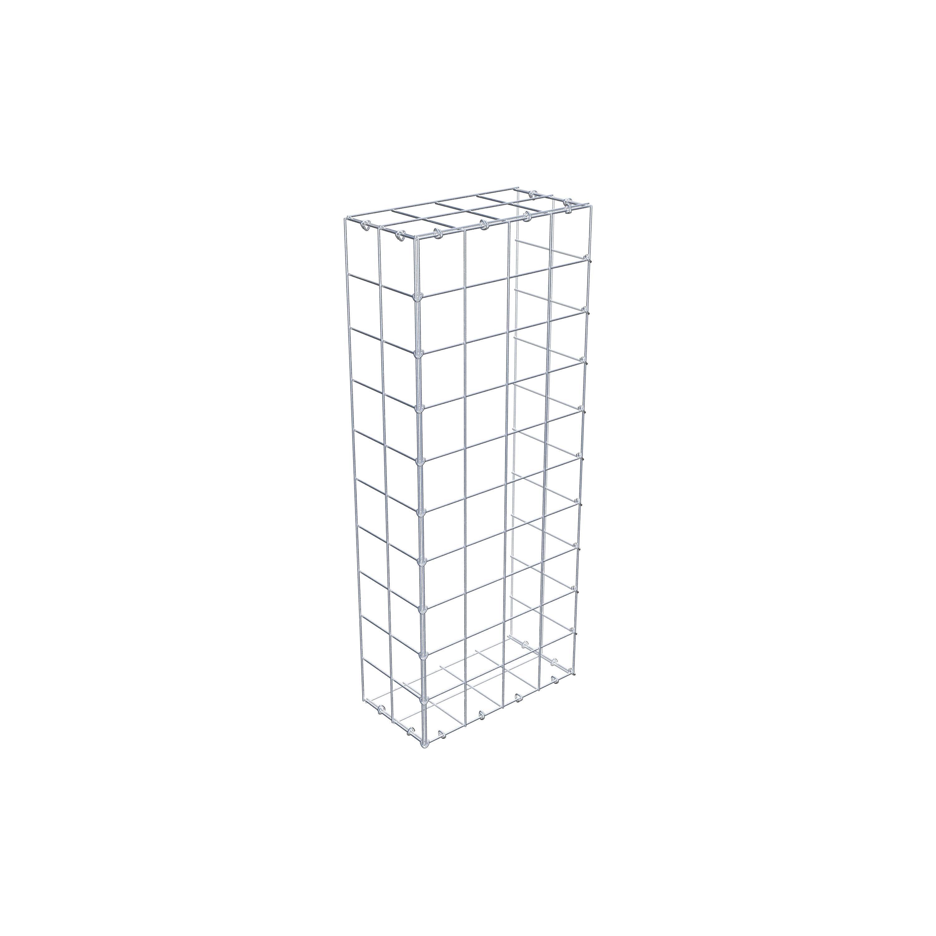 Type 2 oplegkorf 100 cm x 20 cm x 40 cm (L x H x D), maaswijdte 10 cm x 10 cm, C-ring