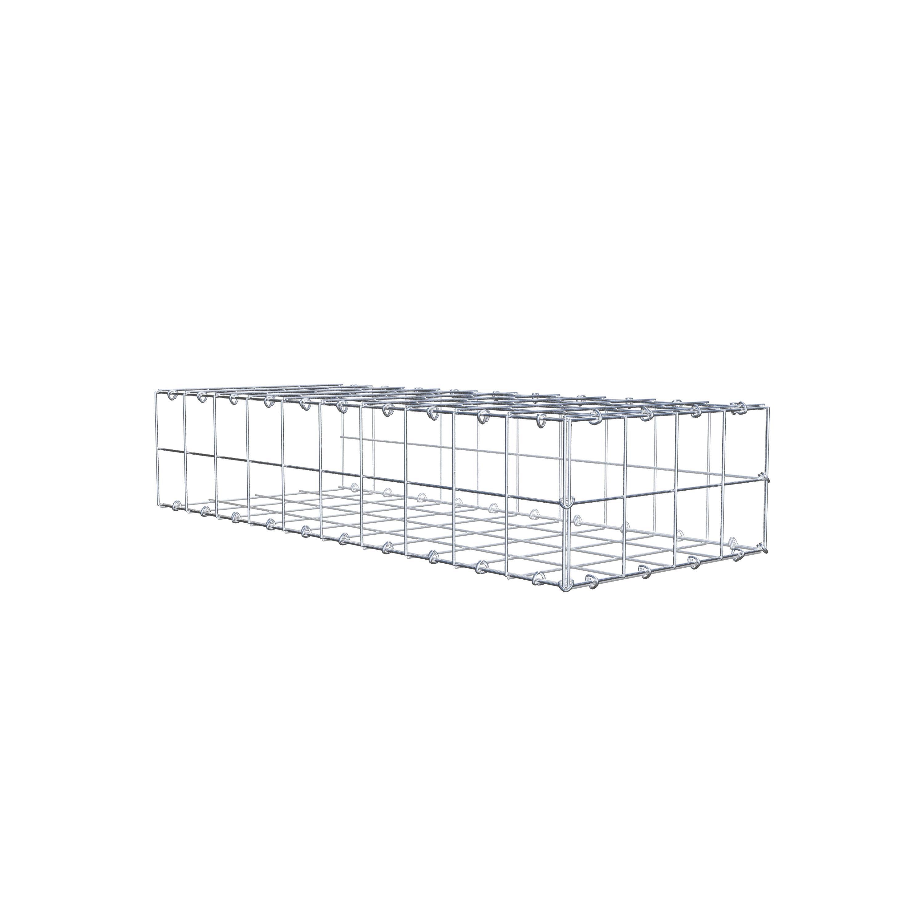 Type 2 oplegkorf 100 cm x 20 cm x 40 cm (L x H x D), maaswijdte 10 cm x 10 cm, C-ring