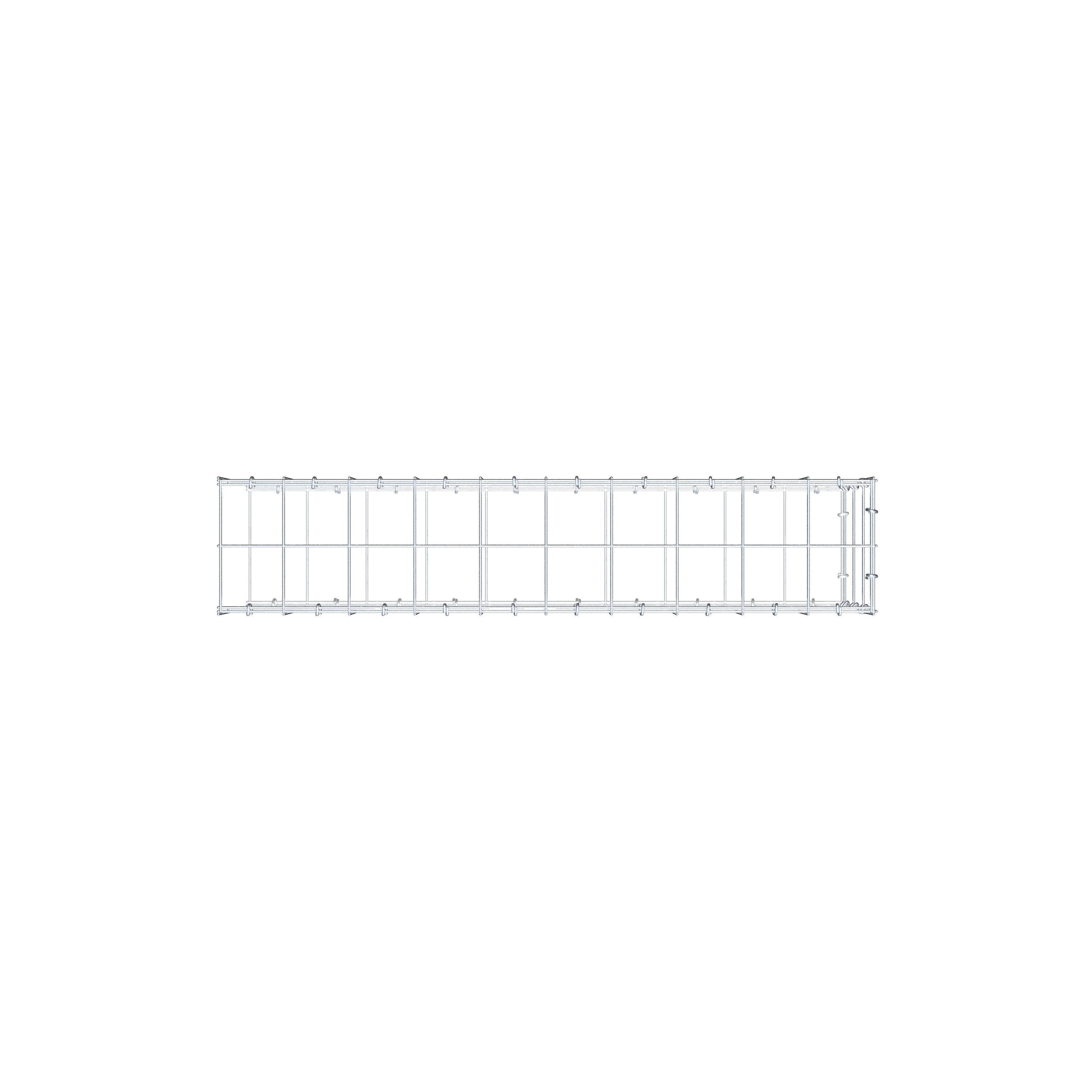Anbaugabione Typ 2 100 cm x 30 cm x 20 cm (L x H x T), Maschenweite 10 cm x 10 cm, C-Ring