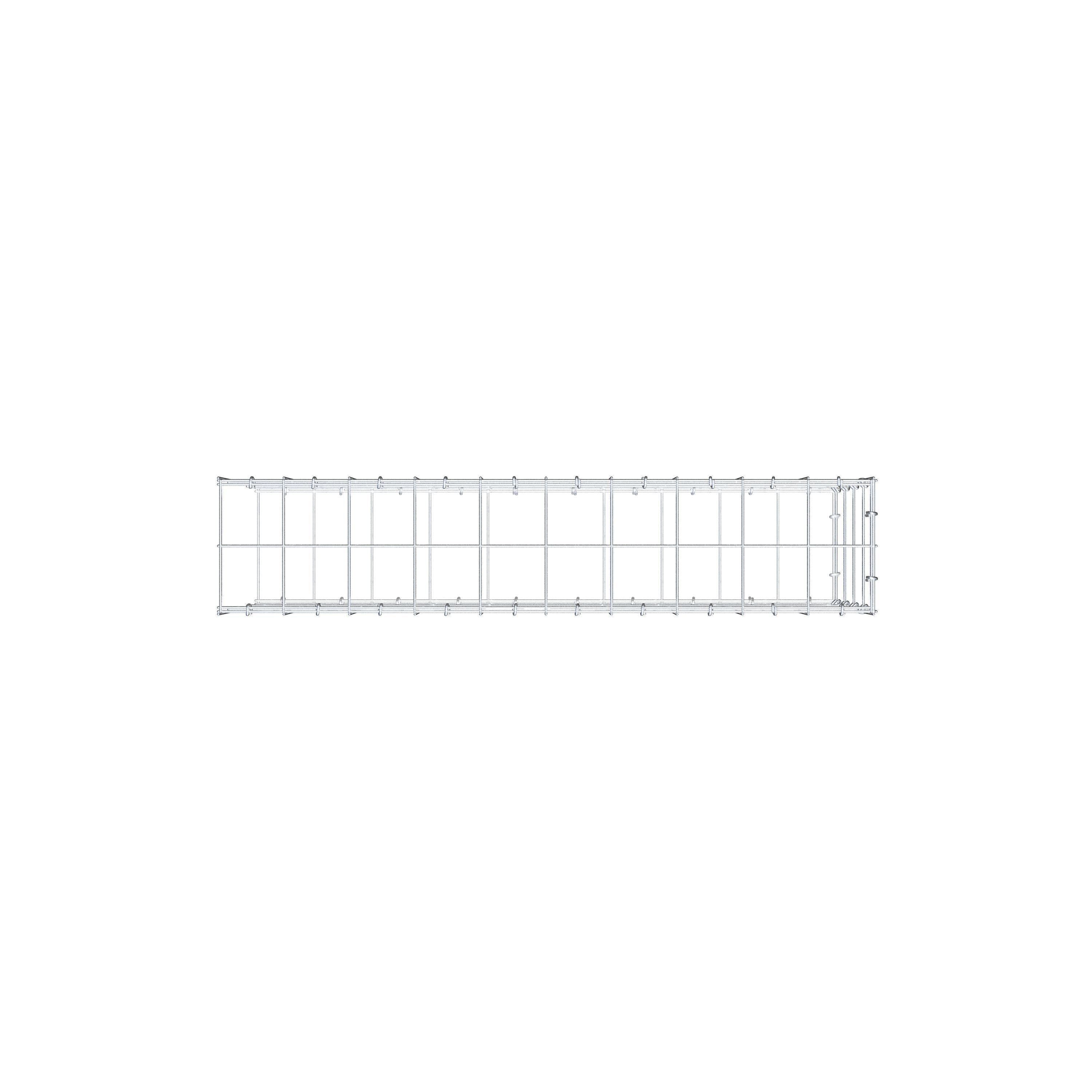 Fourche rapportée type 2 100 cm x 40 cm x 20 cm (L x H x P), mailles 10 cm x 10 cm, anneau C