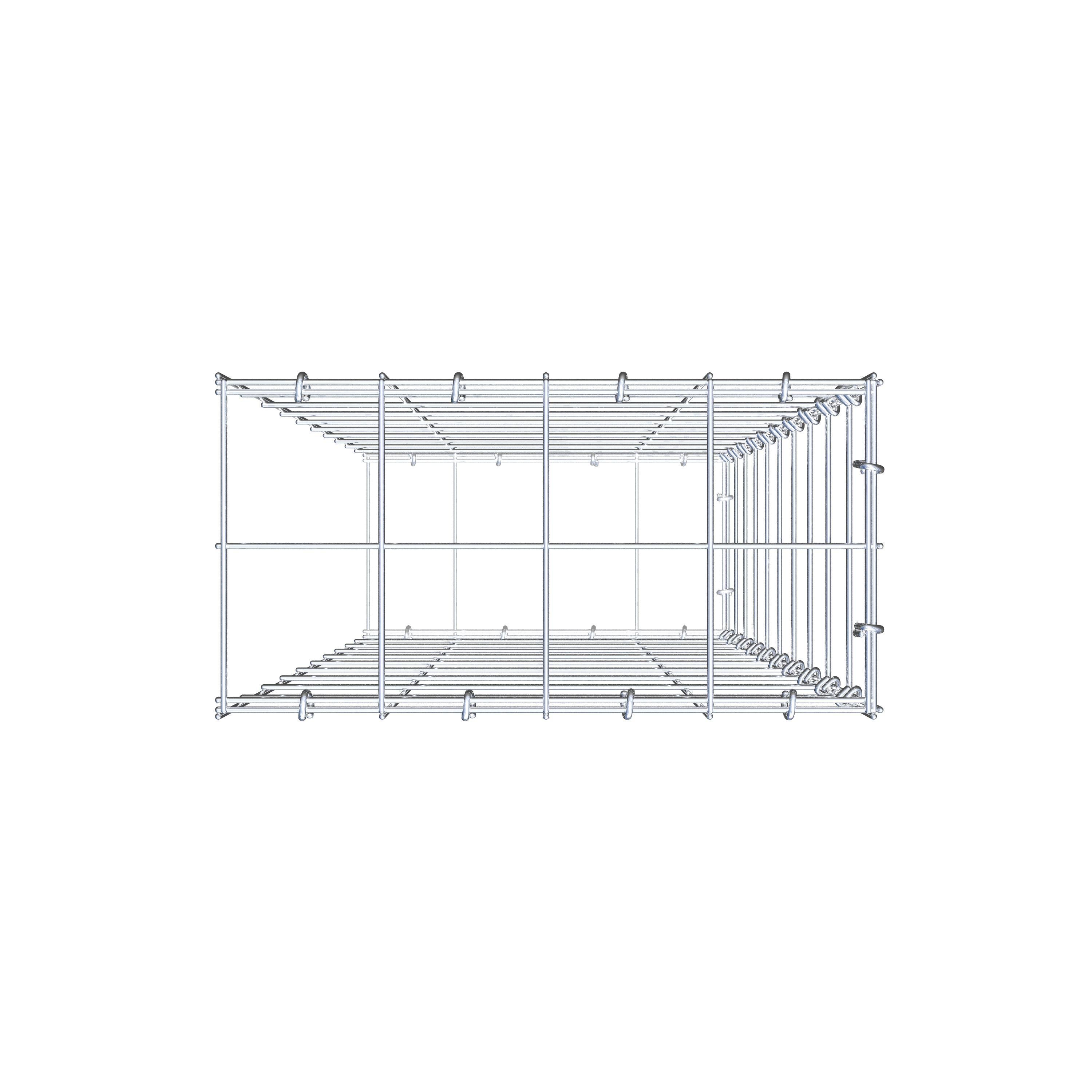 Fourche rapportée type 2 100 cm x 40 cm x 20 cm (L x H x P), mailles 10 cm x 10 cm, anneau C
