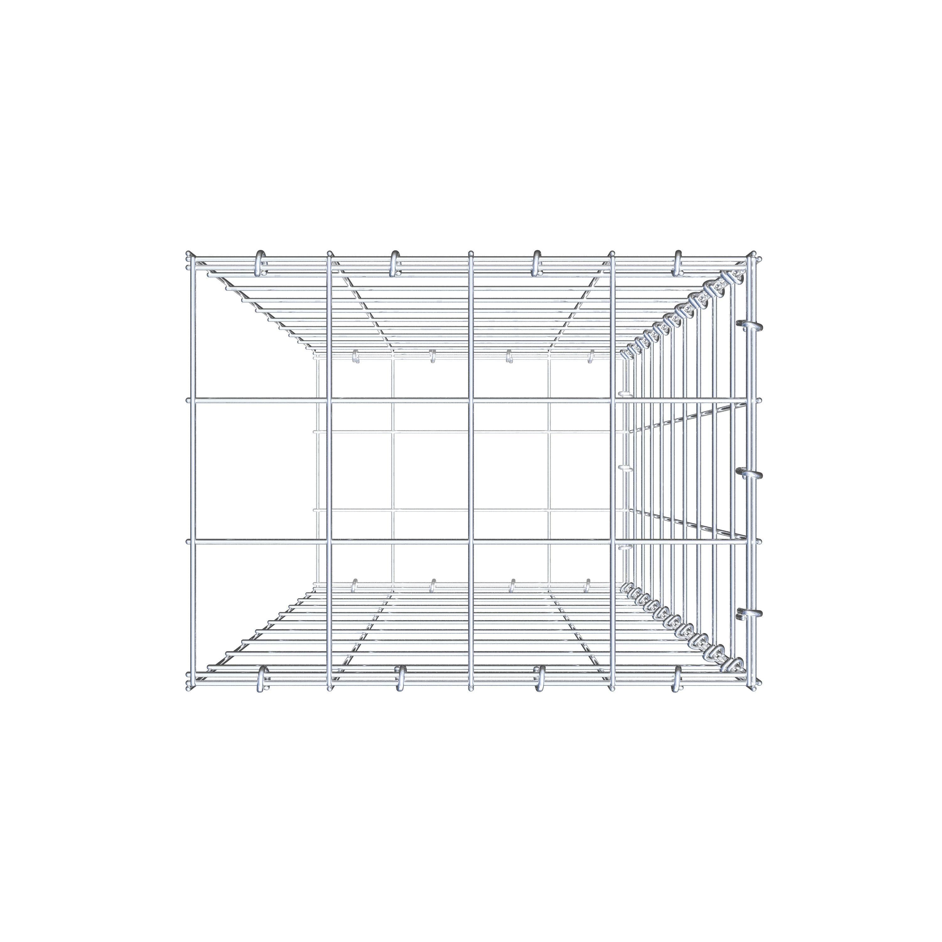 Type 2 oplegkorf 100 cm x 40 cm x 30 cm (L x H x D), maaswijdte 10 cm x 10 cm, C-ring