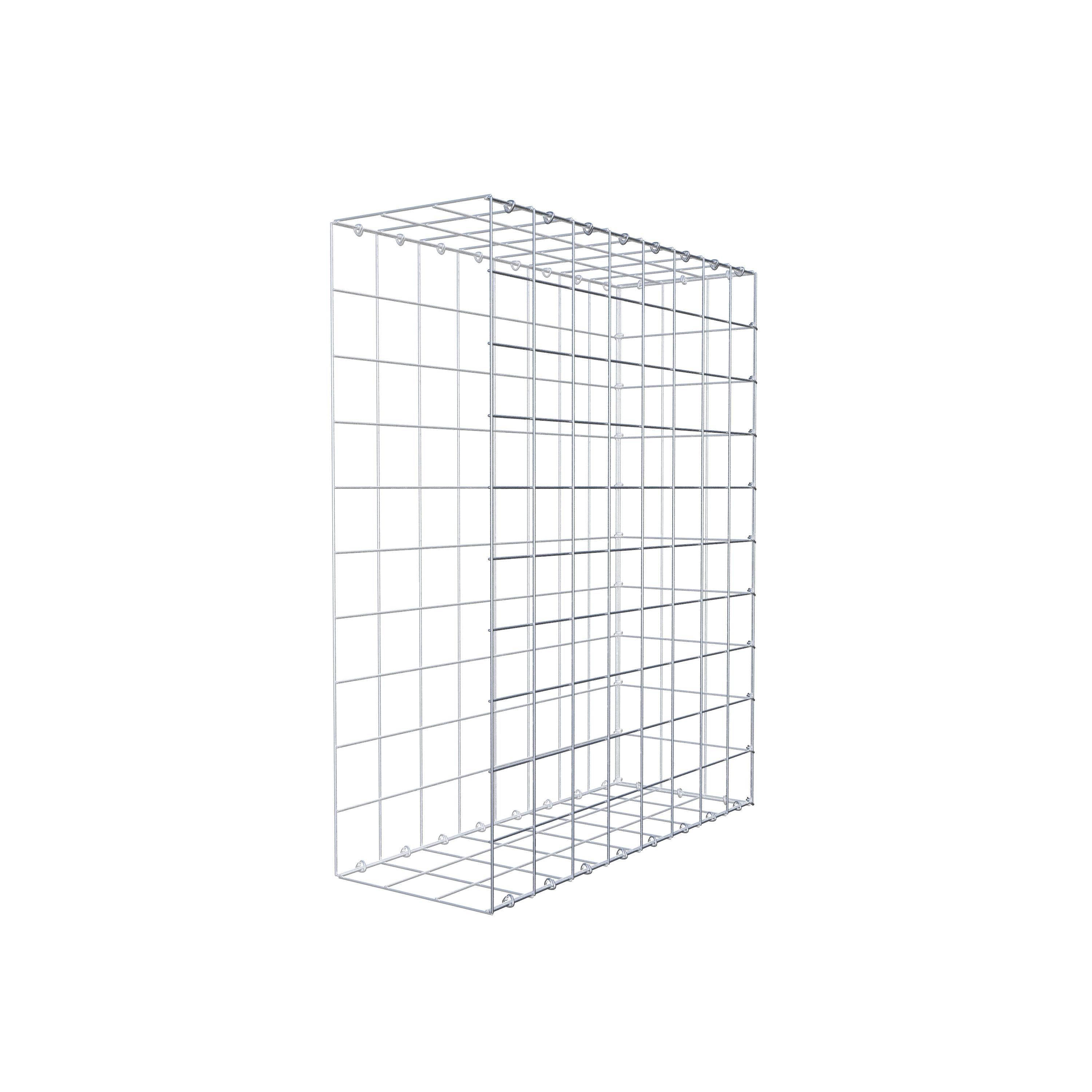 Typ 2 påbyggnadsgabion 100 cm x 80 cm x 30 cm (L x H x D), maskstorlek 10 cm x 10 cm, C-ring
