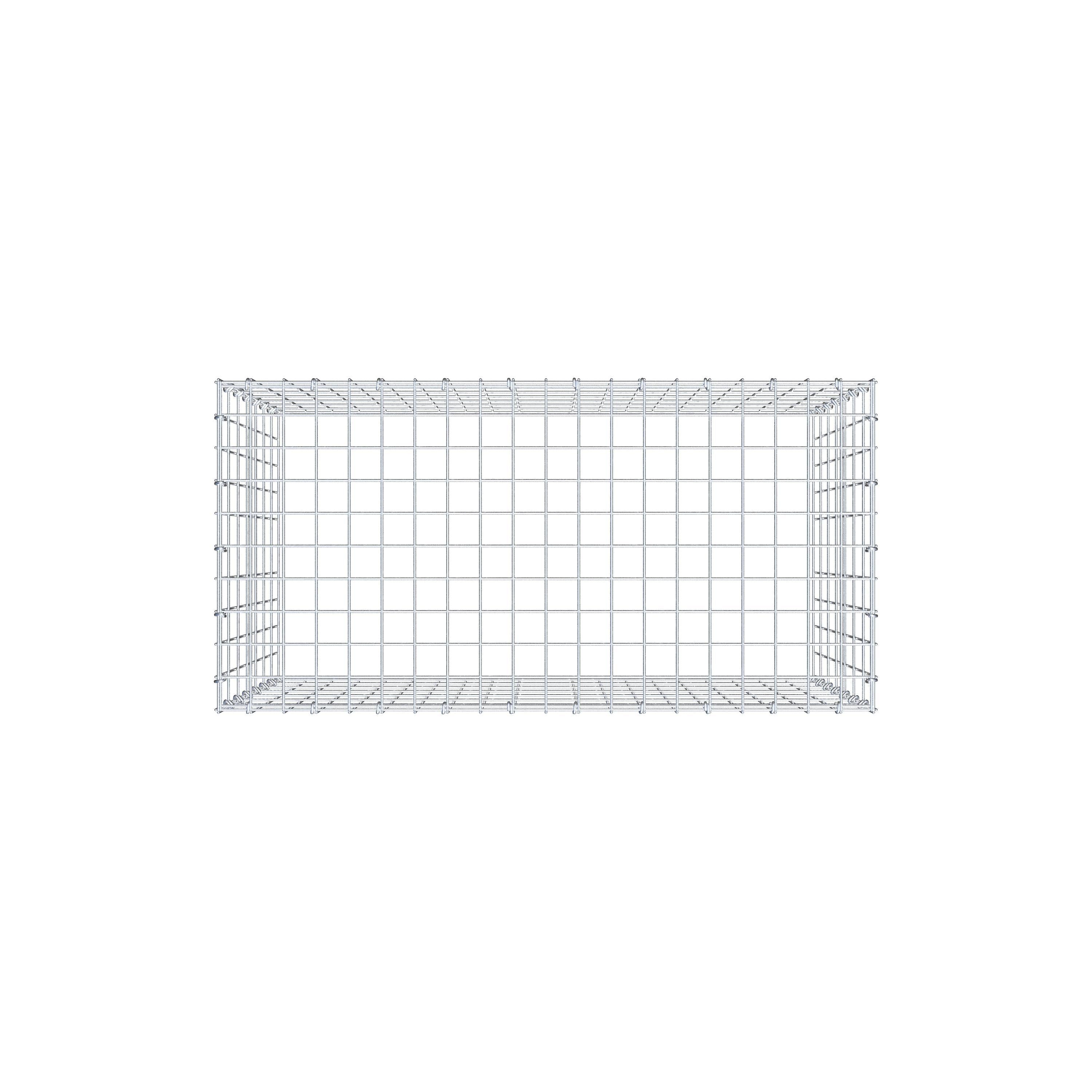 Mounted gabion type 3 100 cm x 70 cm x 50 cm (L x H x D), mesh size 5 cm x 10 cm, C-ring