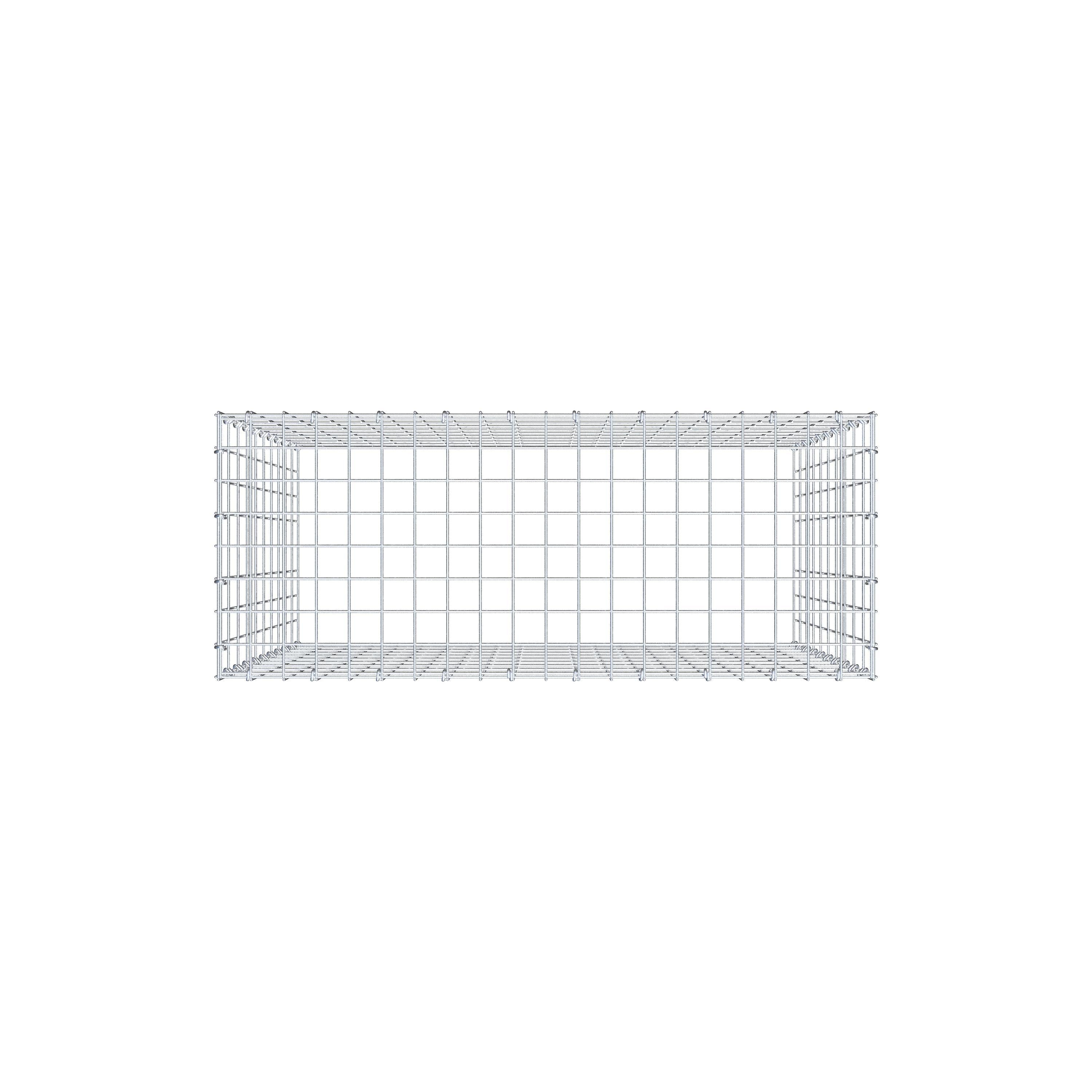 Typ 3 påbyggnadsgabion 100 cm x 100 cm x 40 cm (L x H x D), maskstorlek 5 cm x 10 cm, C-ring