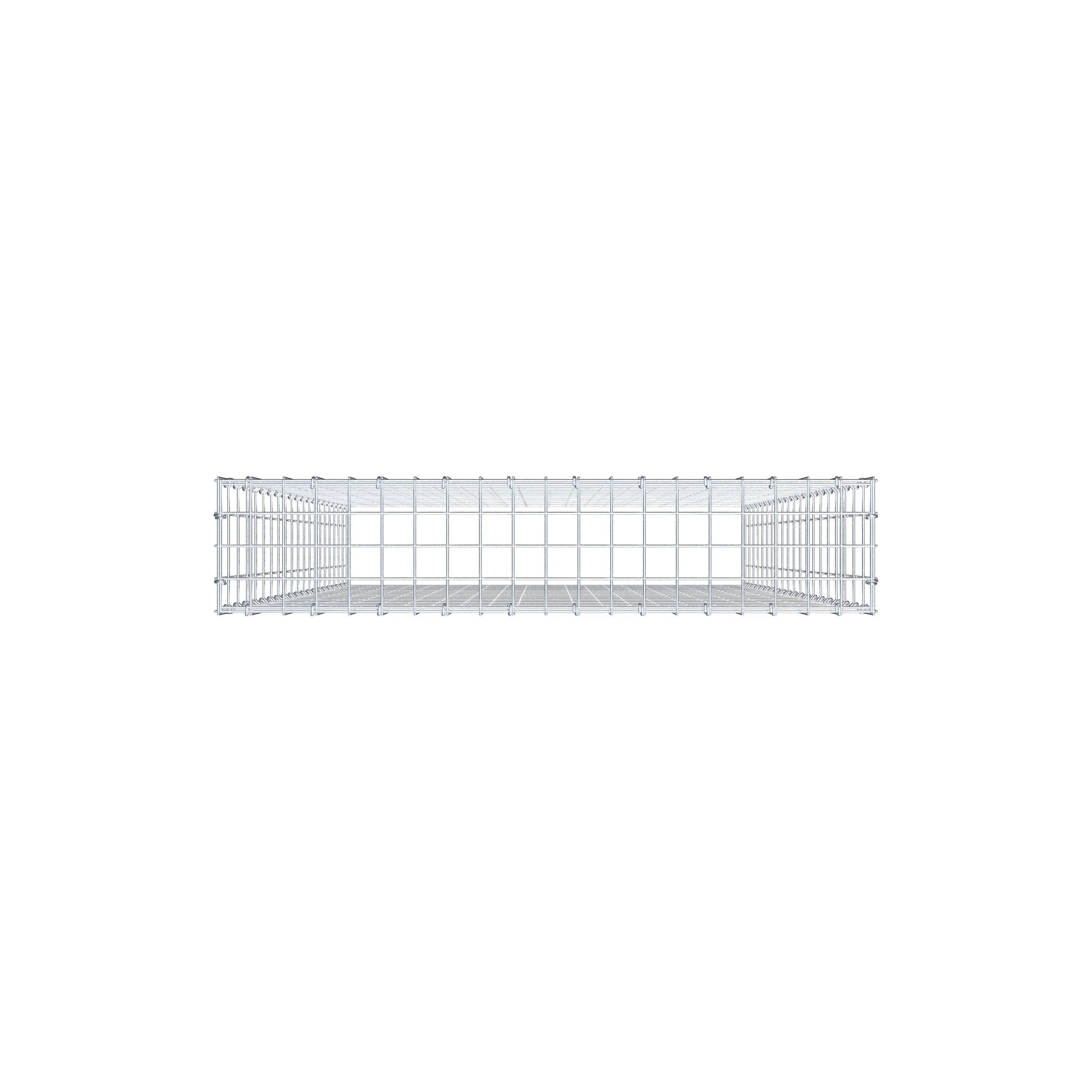 Opzetpaal type 3 200 cm x 100 cm x 20 cm (L x H x D), maaswijdte 5 cm x 10 cm, C-ring