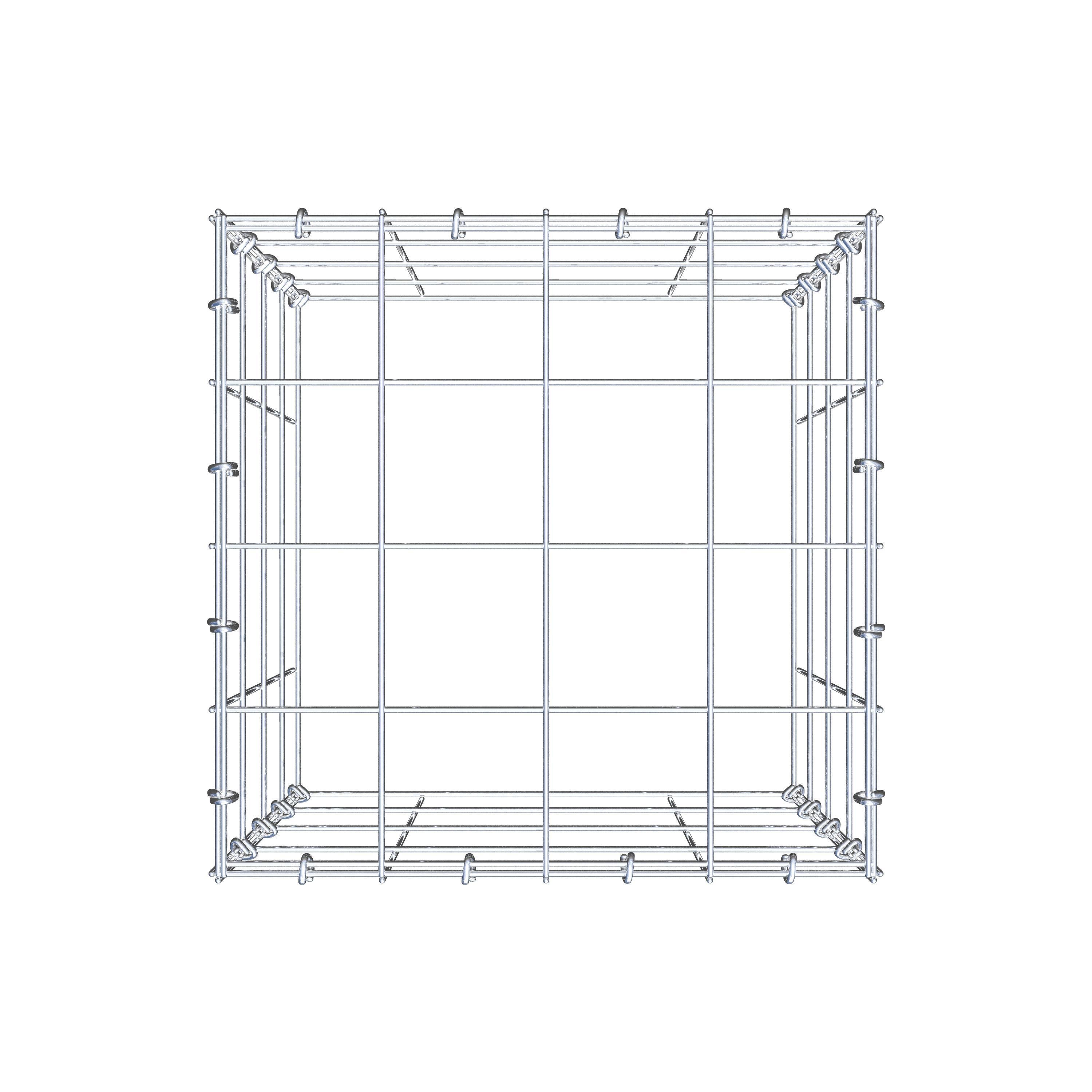 Mounted gabion type 3 40 cm x 40 cm x 40 cm (L x H x D), mesh size 10 cm x 10 cm, C-ring