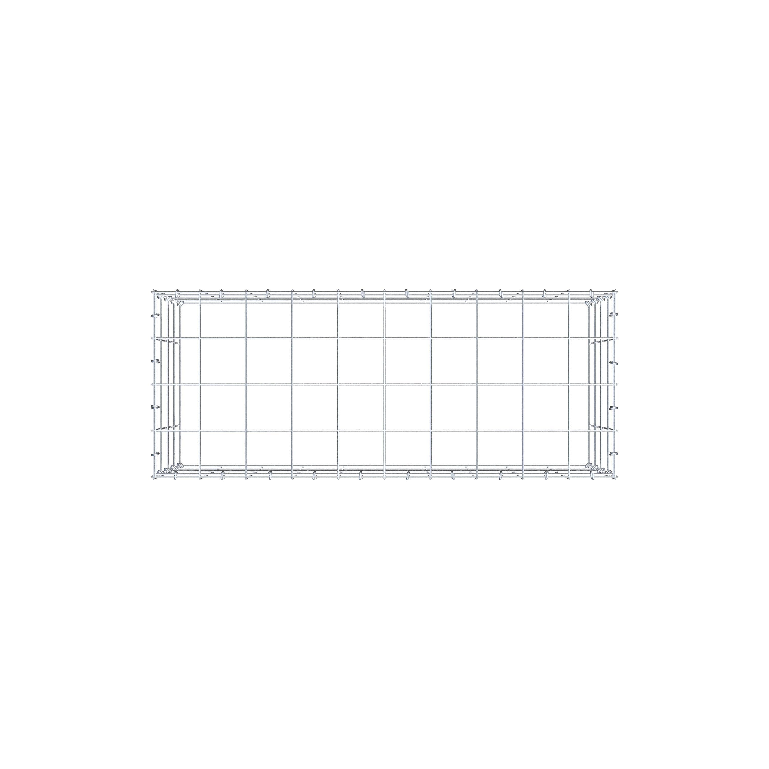 Typ 3 påbyggnadsgabion 100 cm x 40 cm x 40 cm (L x H x D), maskstorlek 10 cm x 10 cm, C-ring