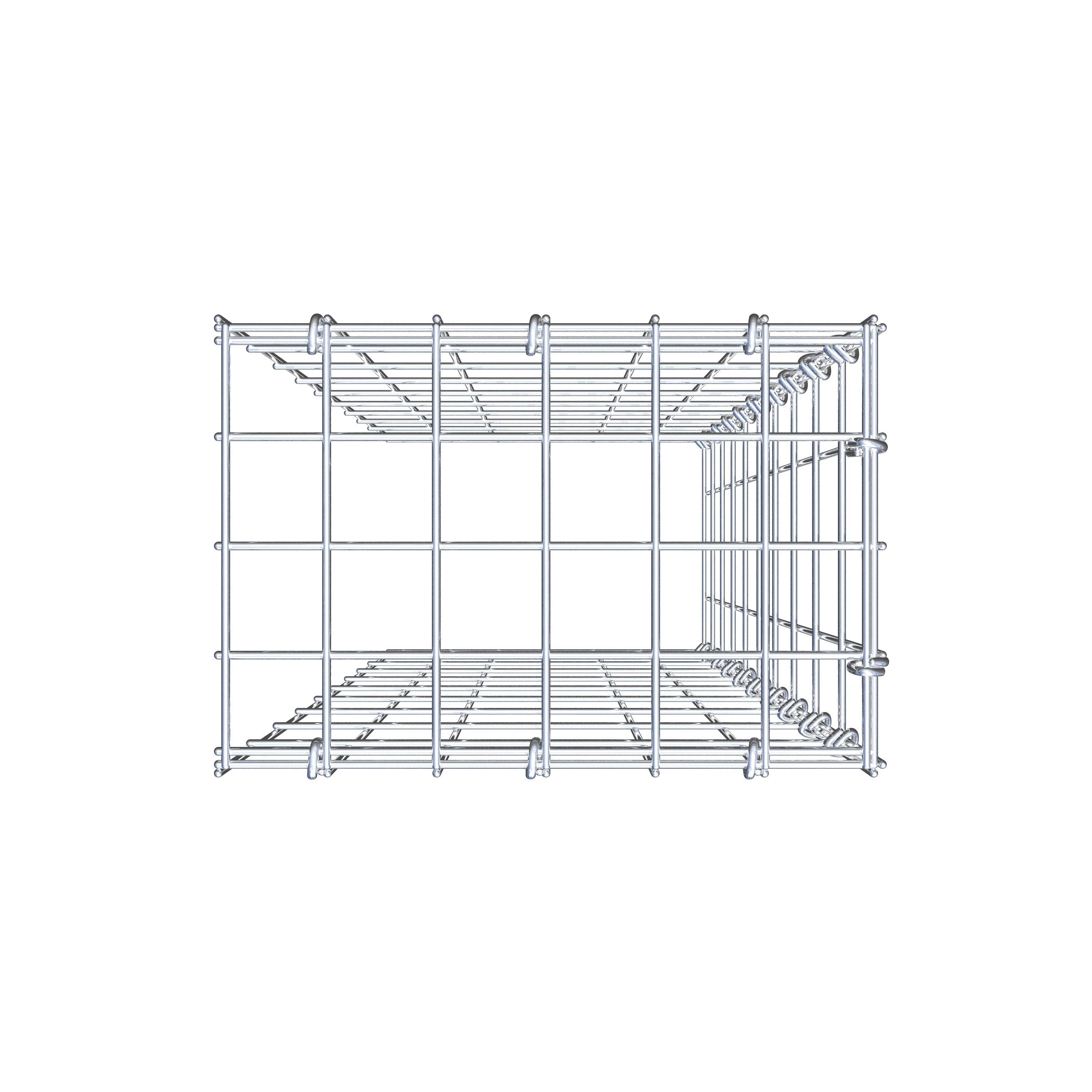 Mounted gabion type 4 100 cm x 30 cm x 20 cm (L x H x D), mesh size 5 cm x 10 cm, C-ring