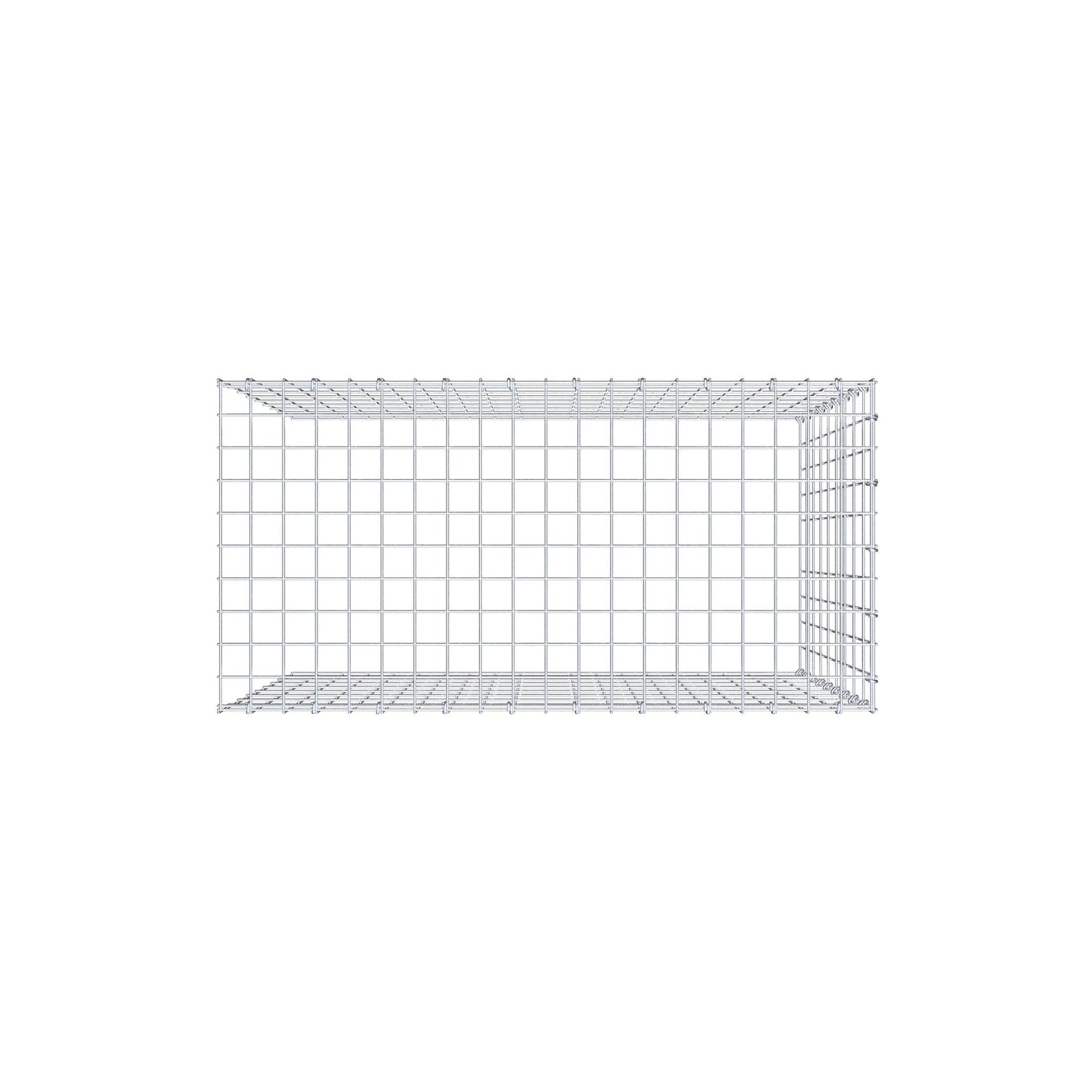Mounted gabion type 4 100 cm x 90 cm x 50 cm (L x H x D), mesh size 5 cm x 10 cm, C-ring