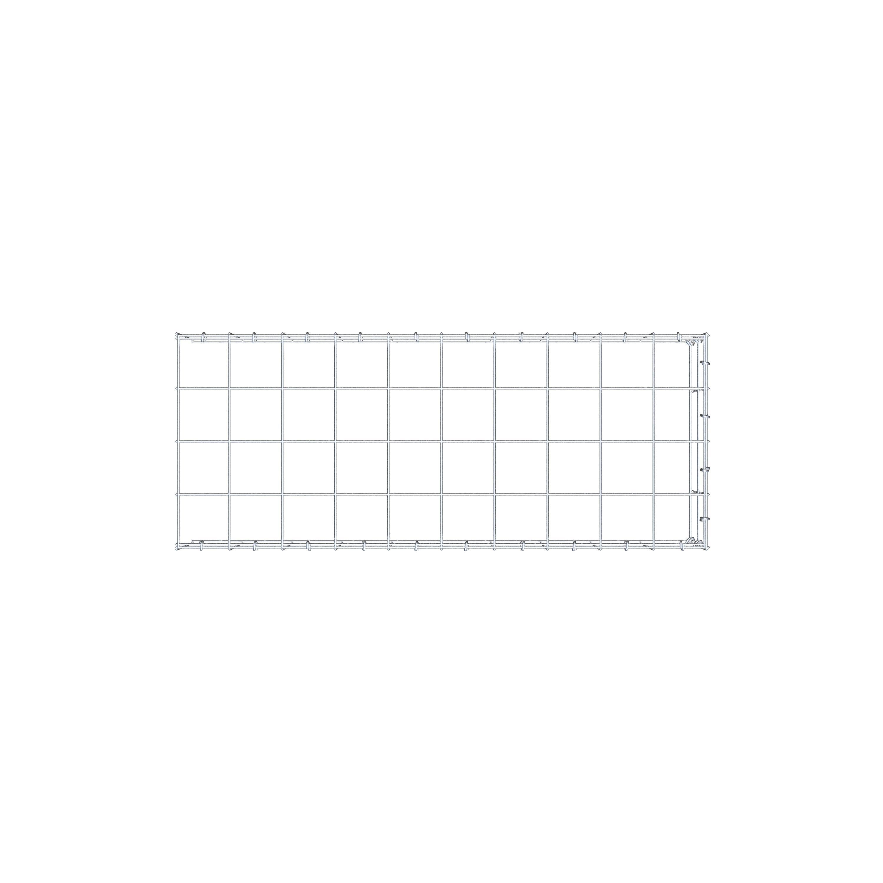 Gabião Tipo 4 100 cm x 20 cm x 40 cm (C x A x P), malhagem 10 cm x 10 cm, anel C