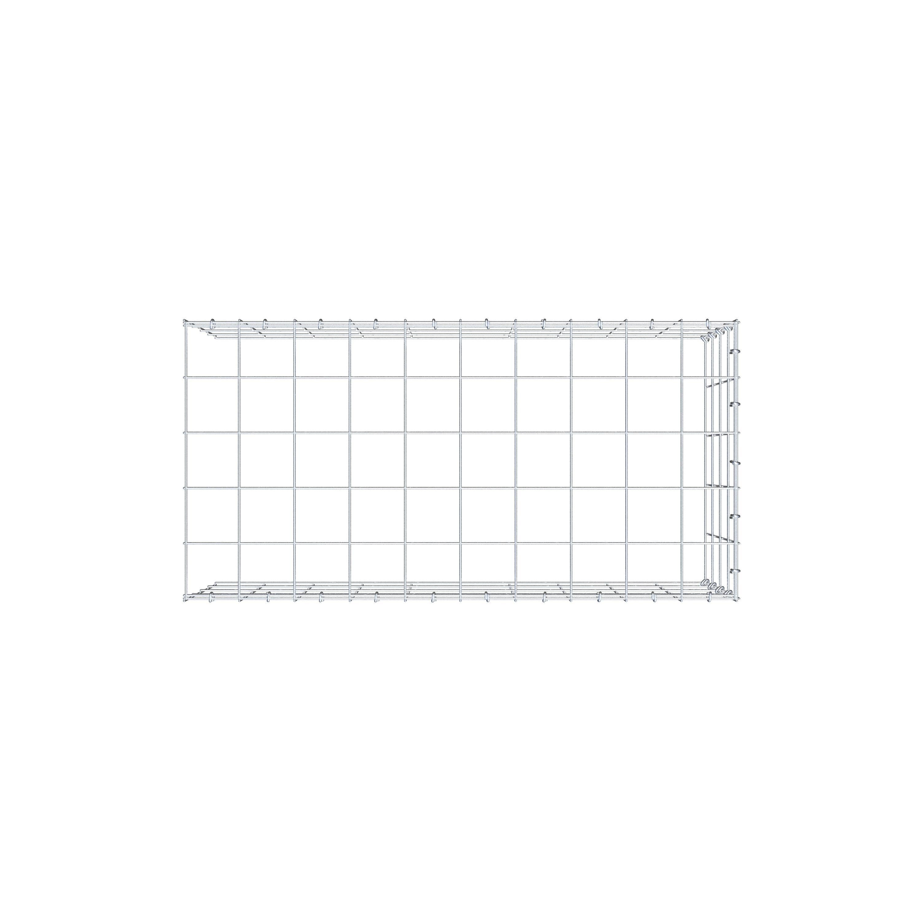 Pila adicional tipo 4 100 cm x 40 cm x 50 cm (L x A x P), malla 10 cm x 10 cm, anillo en C