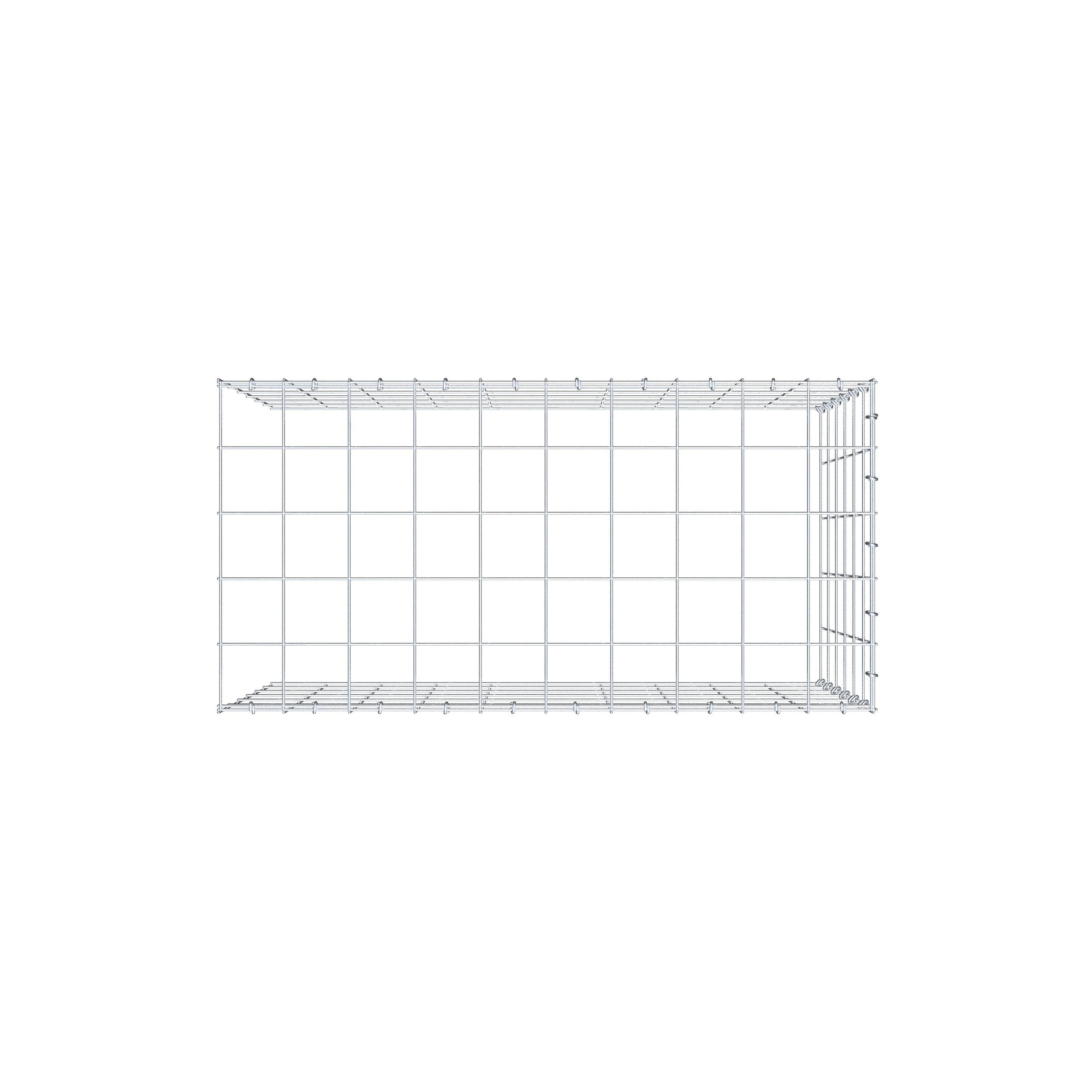 Gabião Tipo 4 100 cm x 60 cm x 50 cm (C x A x P), malhagem 10 cm x 10 cm, anel C