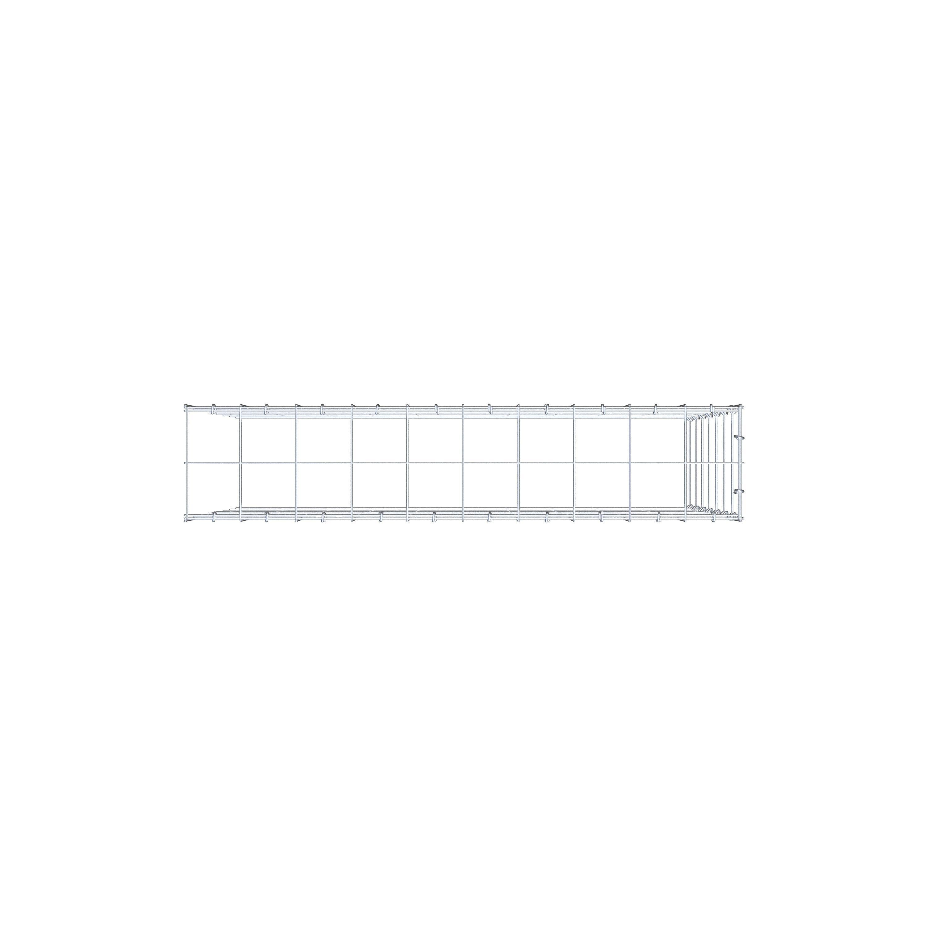 Opzetpaal type 4 100 cm x 70 cm x 20 cm (L x H x D), maaswijdte 10 cm x 10 cm, C-ring