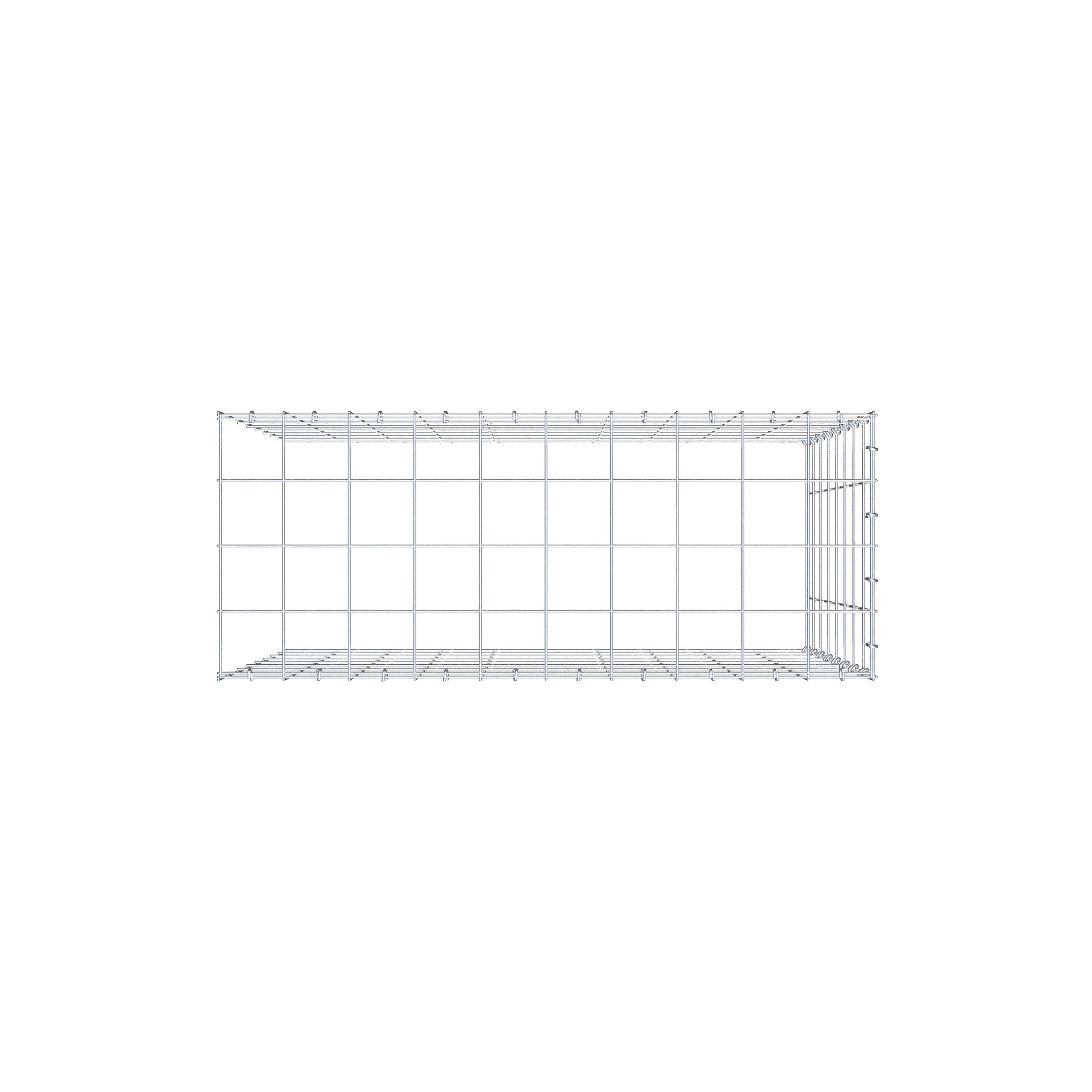 Type 4 oplegkorf 100 cm x 80 cm x 40 cm (L x H x D), maaswijdte 10 cm x 10 cm, C-ring