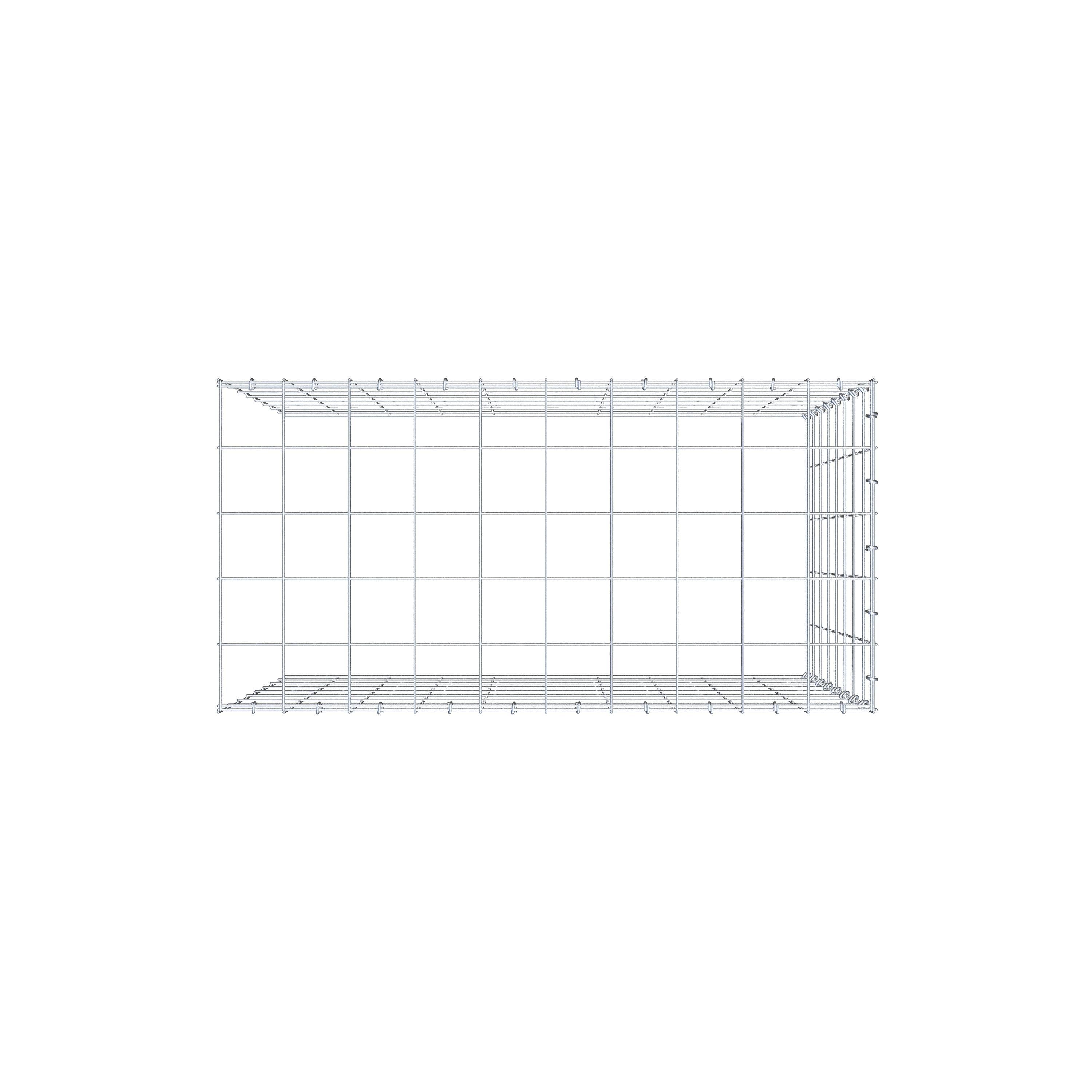 Gavión complementario de tipo 4 100 cm x 80 cm x 50 cm (L x A x P), malla 10 cm x 10 cm, anillo en C