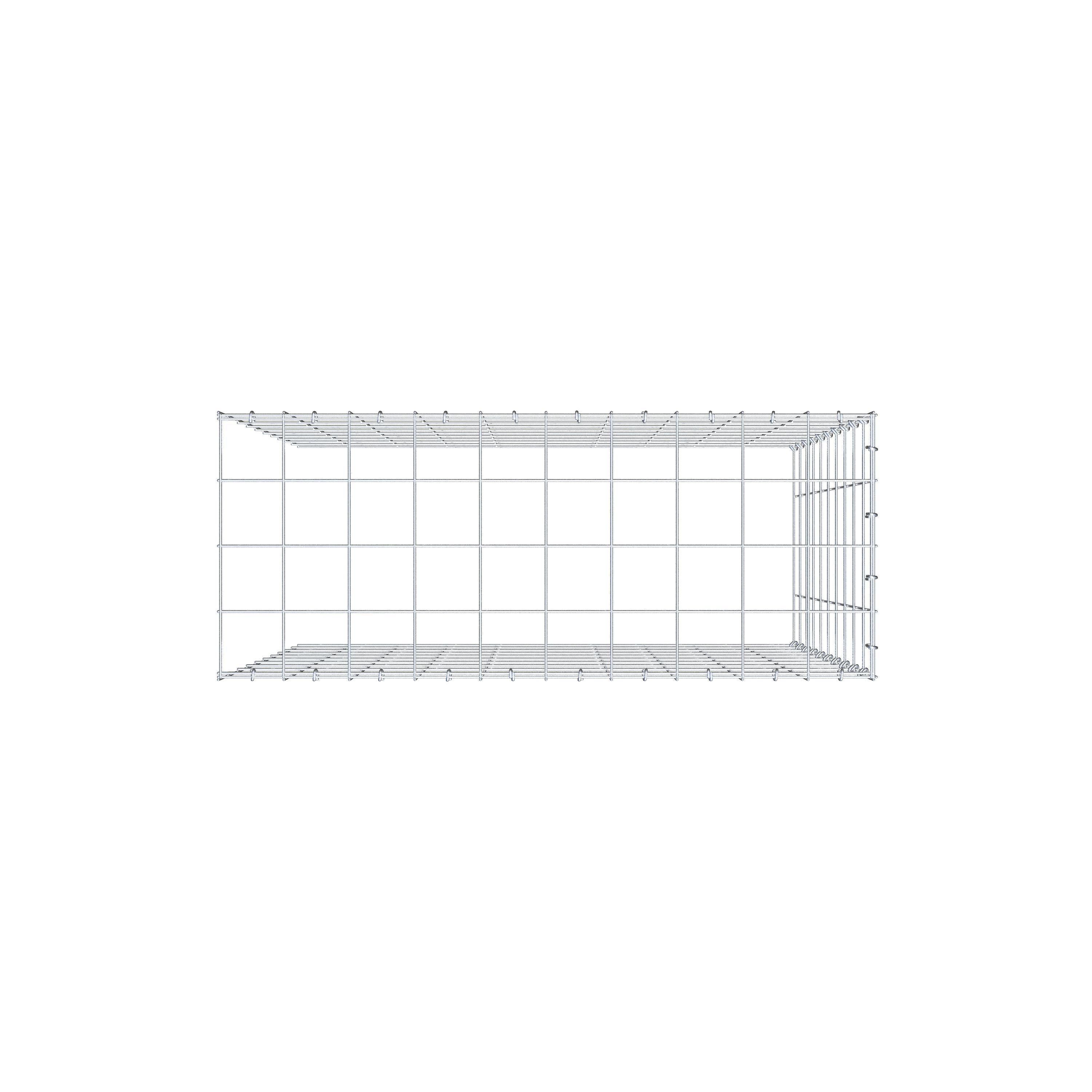 Gavión adicional tipo 4 100 cm x 100 cm x 40 cm (L x A x P), malla 10 cm x 10 cm, anillo en C