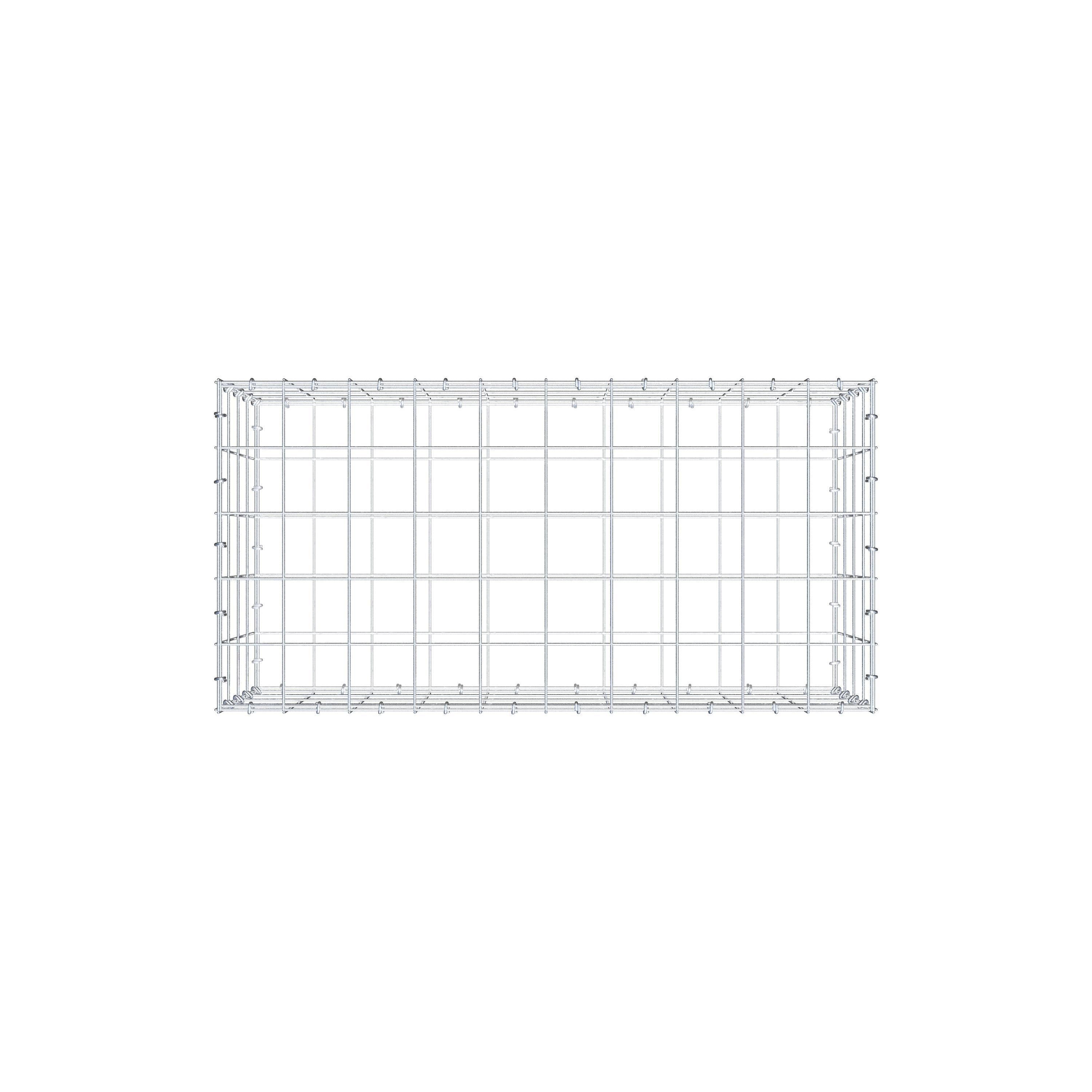Gabbione 100 cm x 40 cm x 50 cm (L x H x P), maglia 10 cm x 10 cm, anello a C