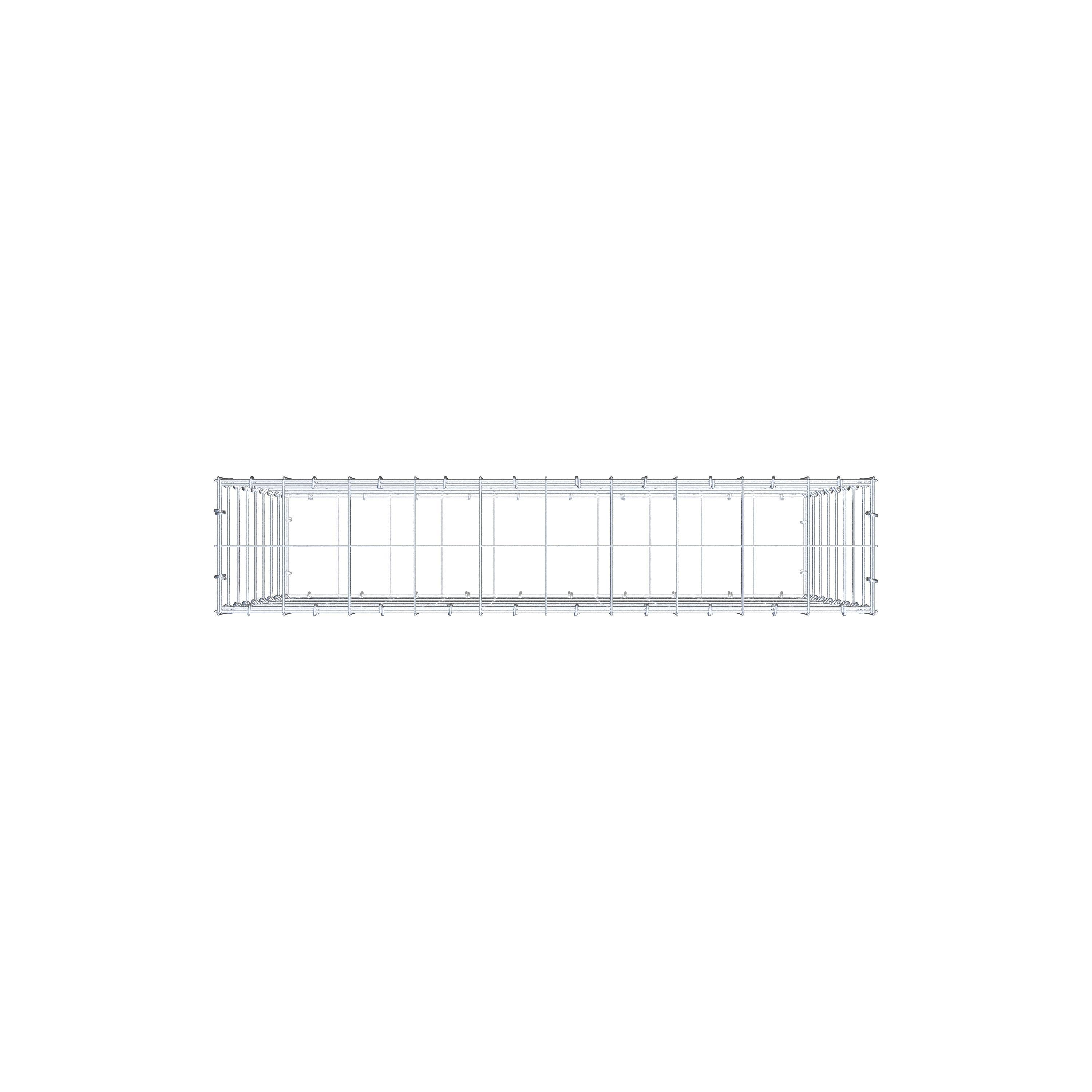 Gabbione 100 cm x 80 cm x 20 cm (L x H x P), maglia 10 cm x 10 cm, anello a C