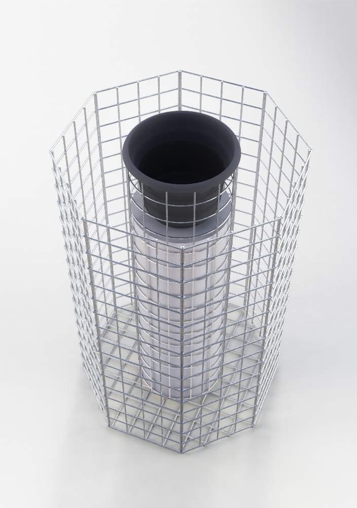 Blomstersøjle ottekantet højde 62 cm MW 5 x 5 cm, varmgalvaniseret inkl. potte