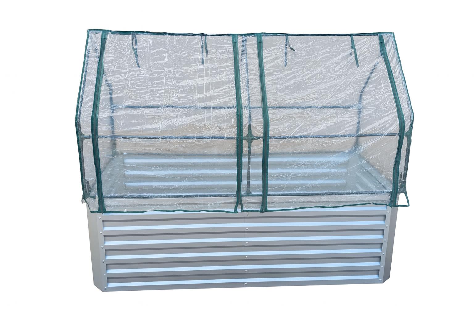 Raised bed made of galvanized sheet metal with top - Dimensions without top: 184 x 60 x 90 cm (L x H x D, planting dimensions)