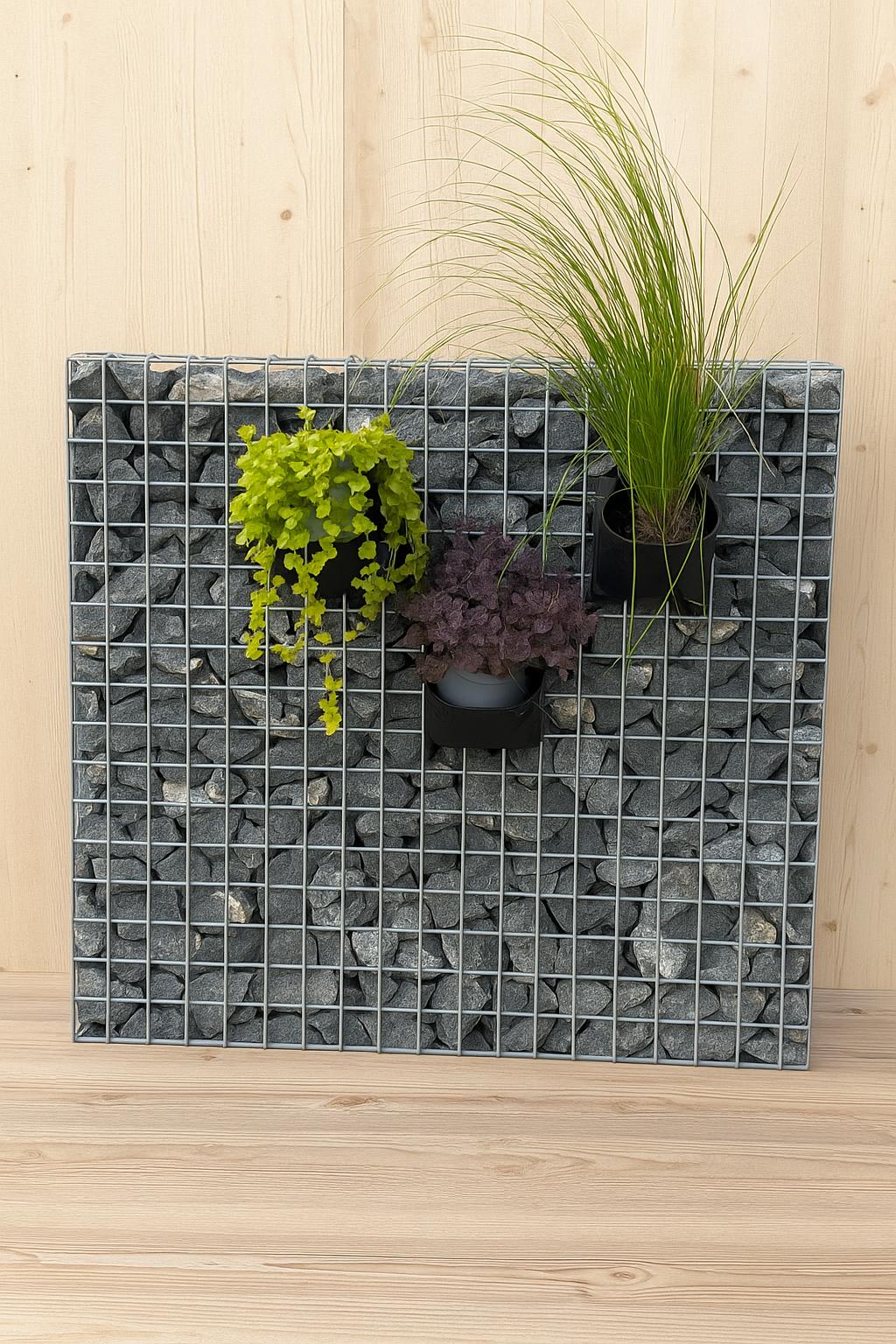 Vaso sospeso in gabbione per fiori e piante 15 cm x 15 cm x 15 cm (L x H x P)
