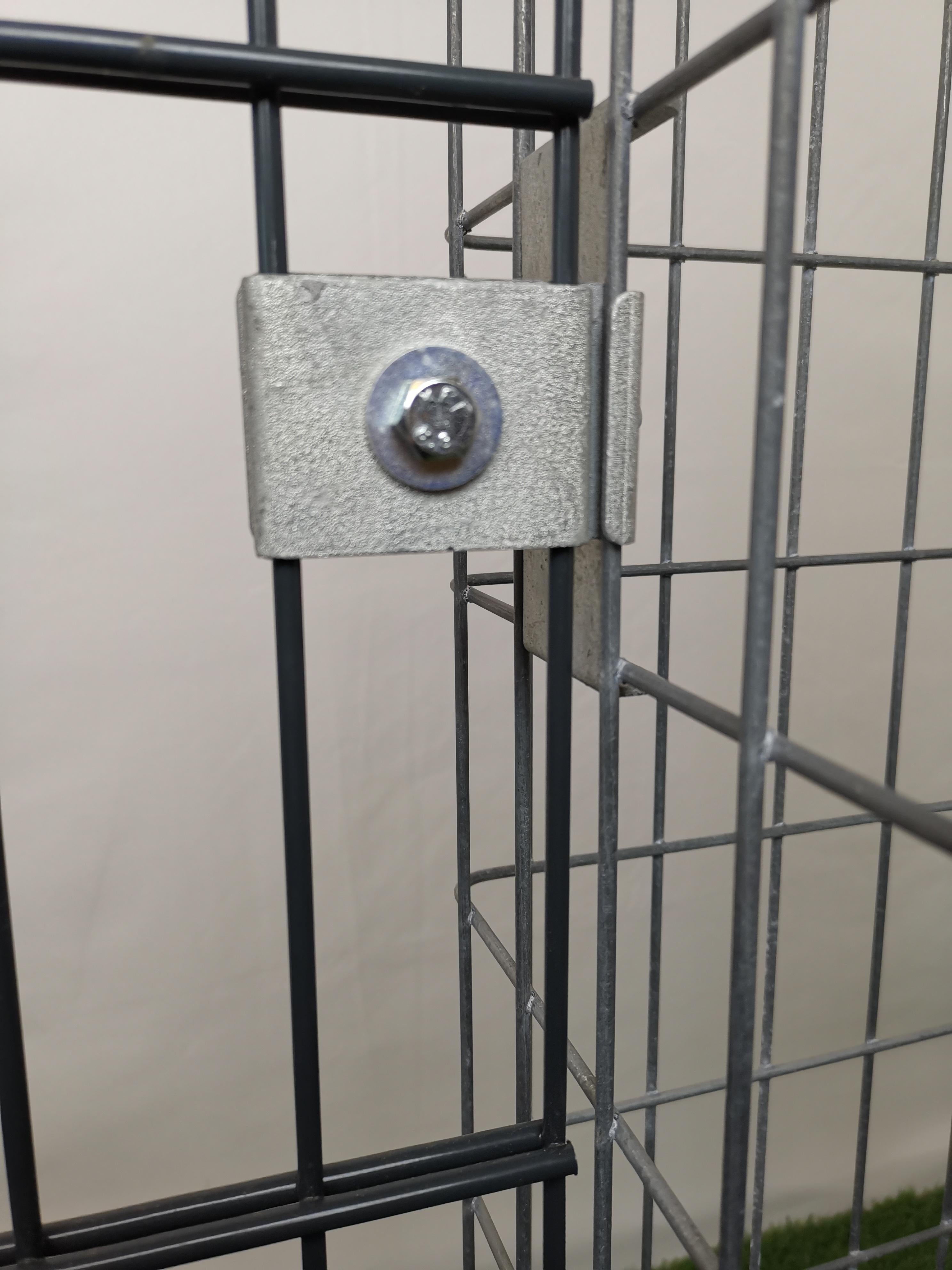 Klem met hekbeugel 5 x 10 cm, voor dubbel gaas, gegalvaniseerd