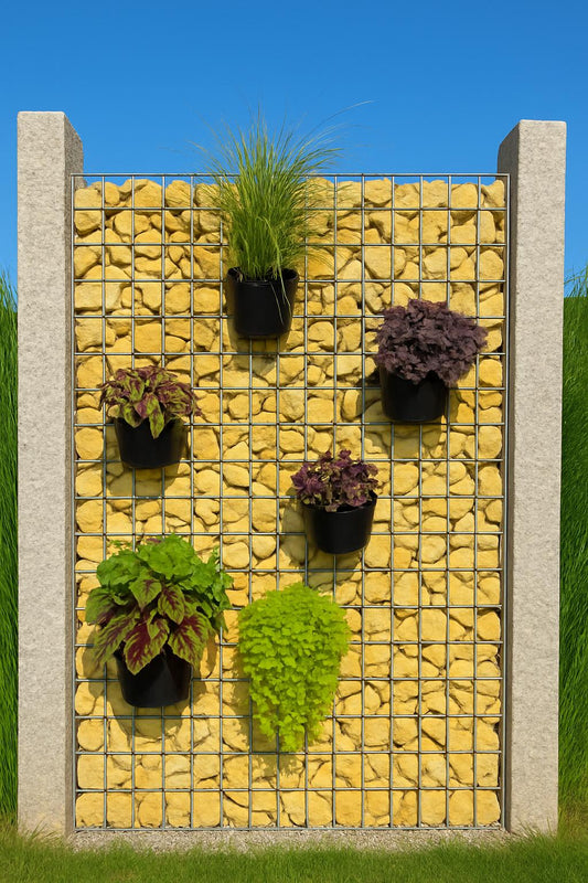 Gabion-hængepotte til blomster og planter 15 cm x 15 cm x 15 cm (L x H x D)