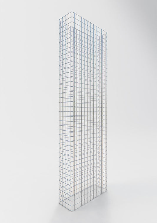 Comprimento da cerca de gabião 62 cm, altura 180 cm, profundidade 22 cm, tamanho da malha 5 x 5 cm