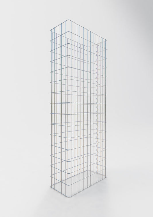 Comprimento da cerca de gabião 57 cm, altura 200 cm, profundidade 27 cm, tamanho da malha 5 x 10 cm