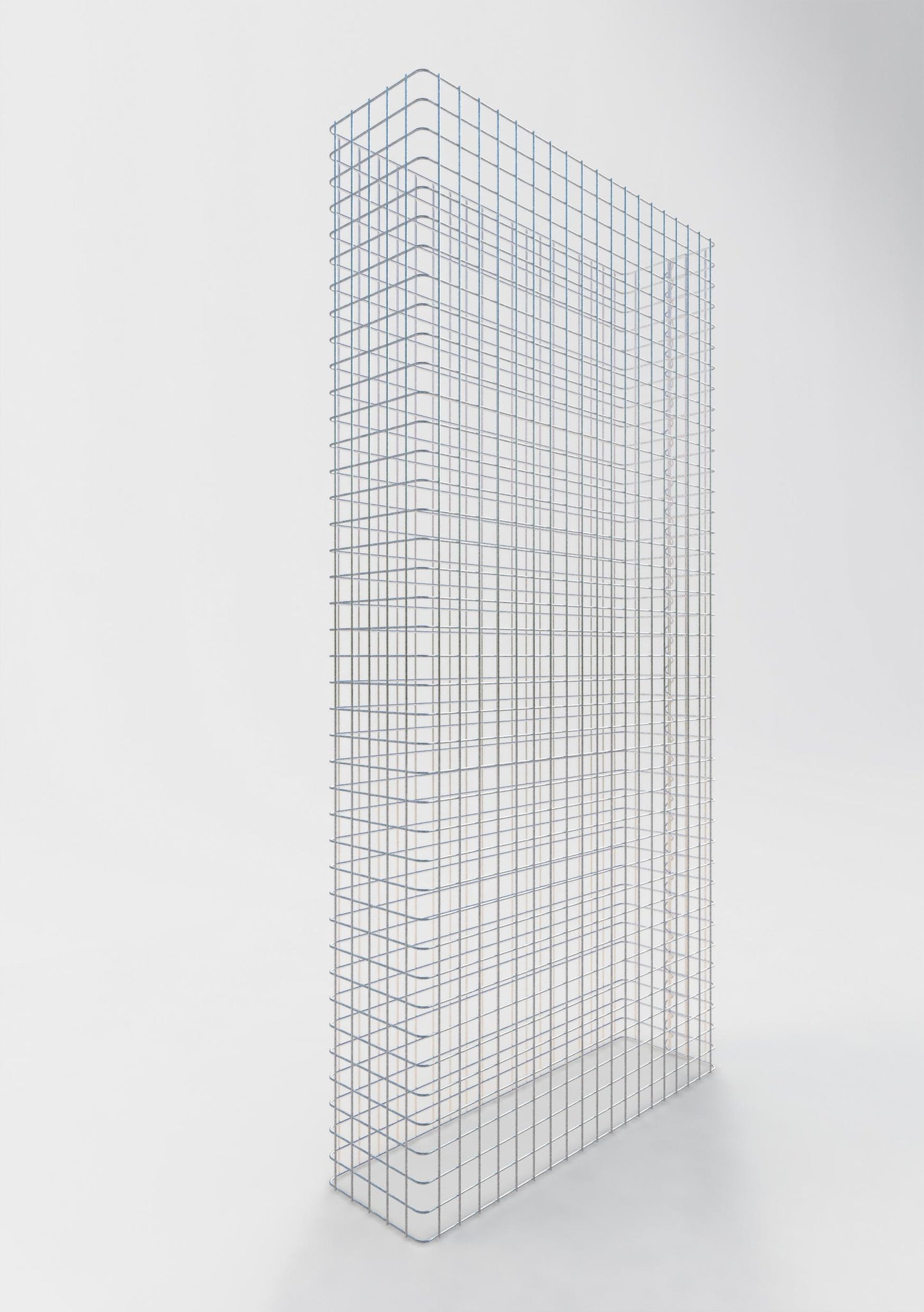 Comprimento da cerca de gabião 97 cm, altura 200 cm, profundidade 27 cm, tamanho da malha 5 x 5 cm