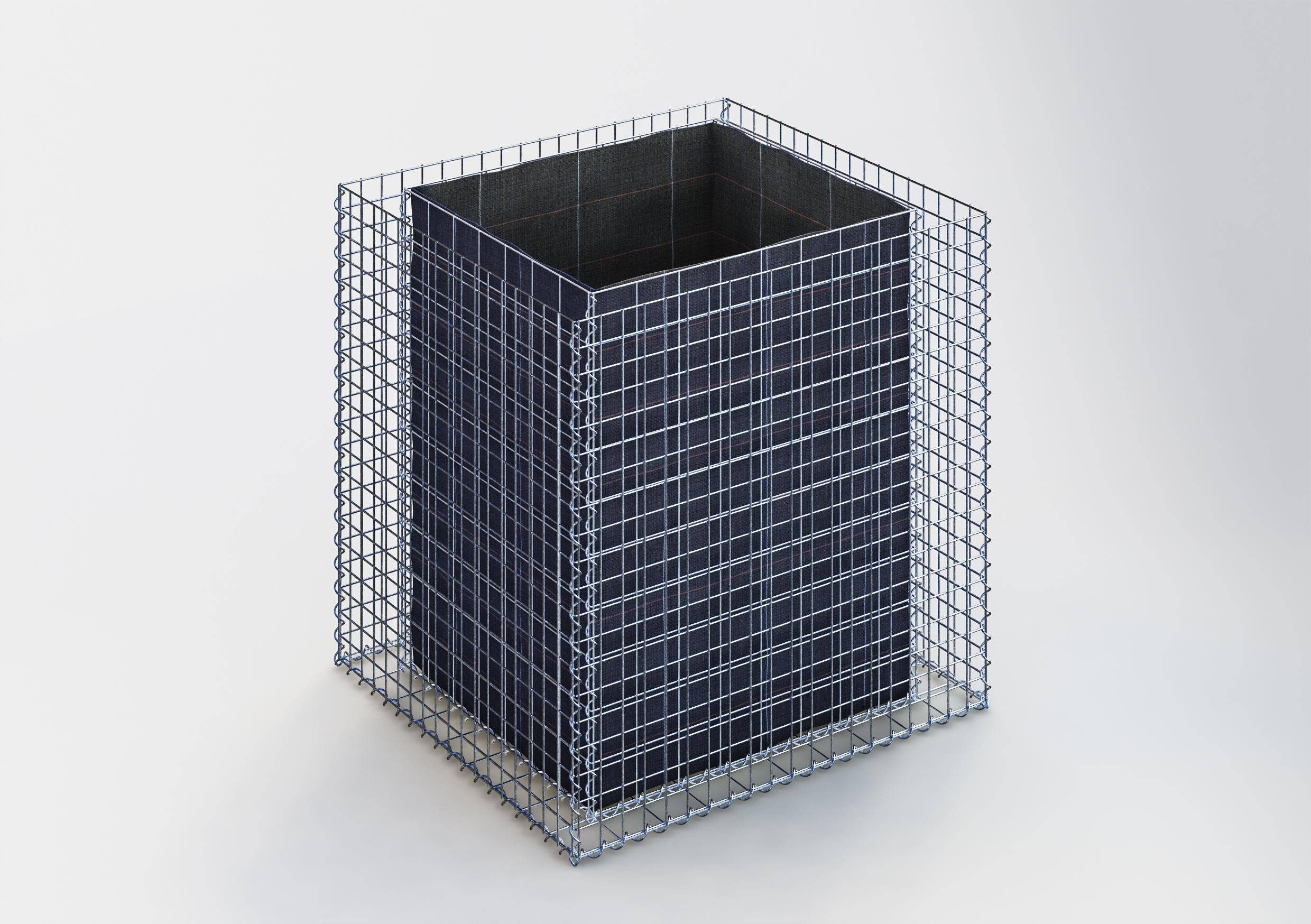 Rechthoekig verhoogd bed 100 cm x 100 cm x 90 cm (L x H x D), maaswijdte 5 x 5 cm, wanddikte 10 cm