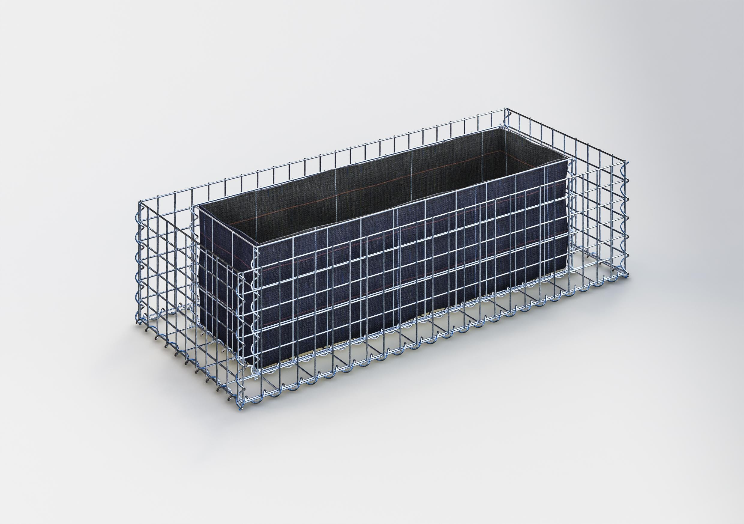 Højseng firkantet 120 cm x 30 cm x 50 cm (L x H x D), maskestørrelse 5 x 5 cm, vægtykkelse 10 cm