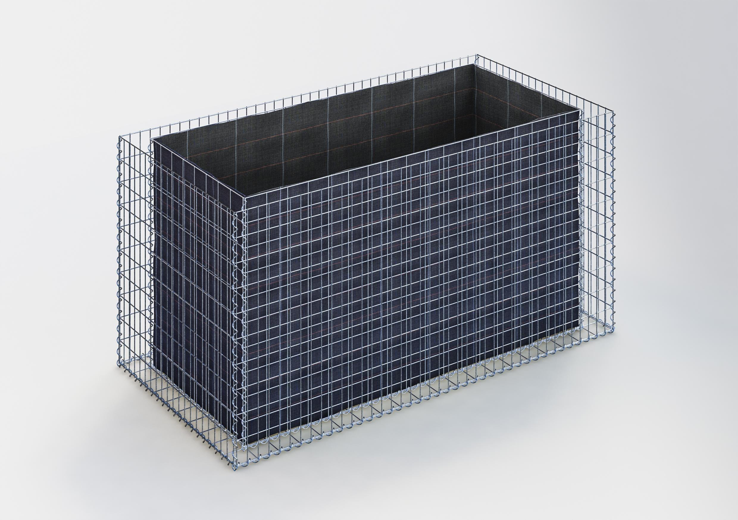 Letto rialzato rettangolare 200 cm x 100 cm x 100 cm (L x H x P), dimensione rete 5 x 10 cm, spessore parete 10 cm
