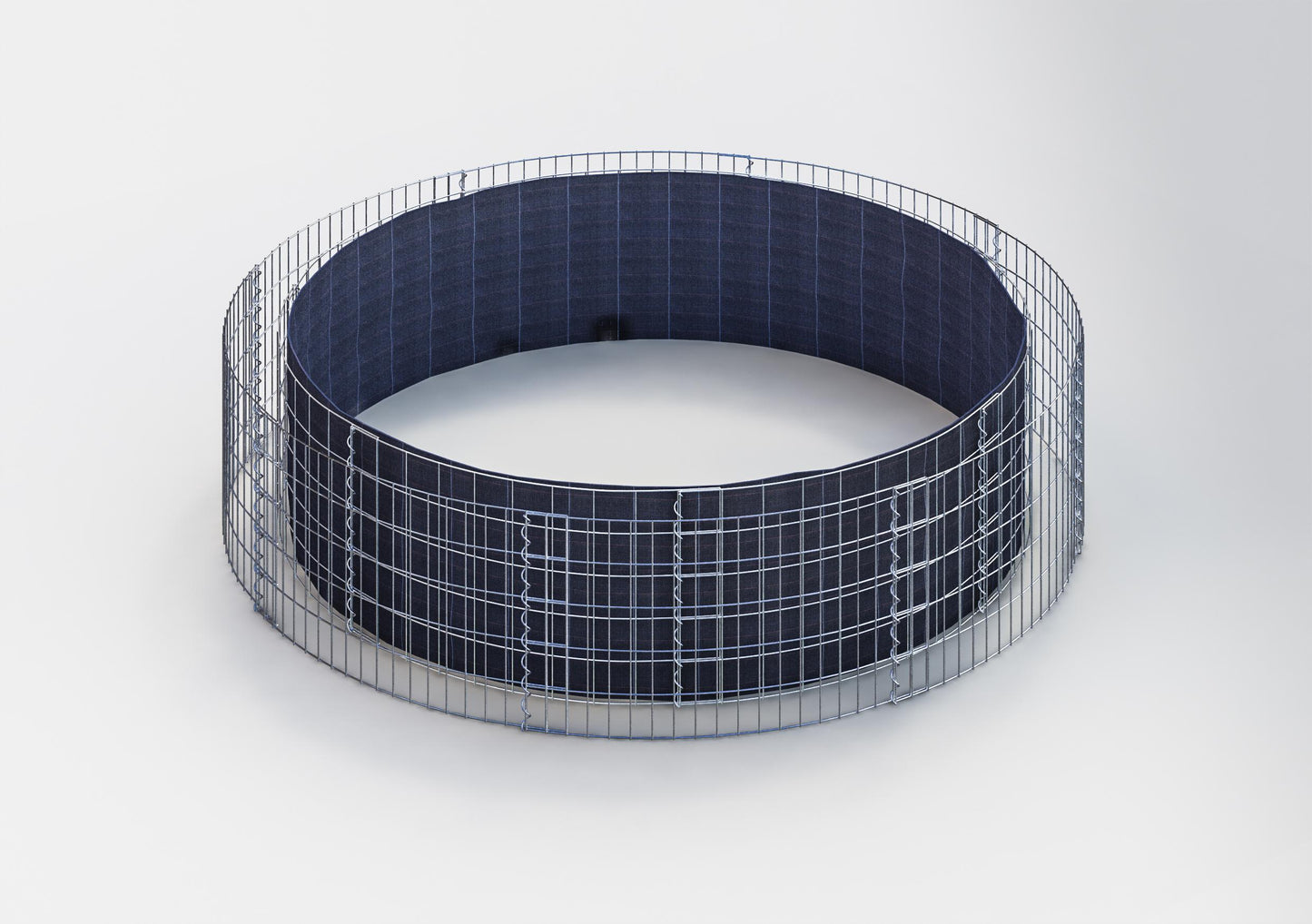 Round raised bed, outer diameter 232 cm, height 50 cm, mesh size 5 x 10 cm, wall thickness 15 cm