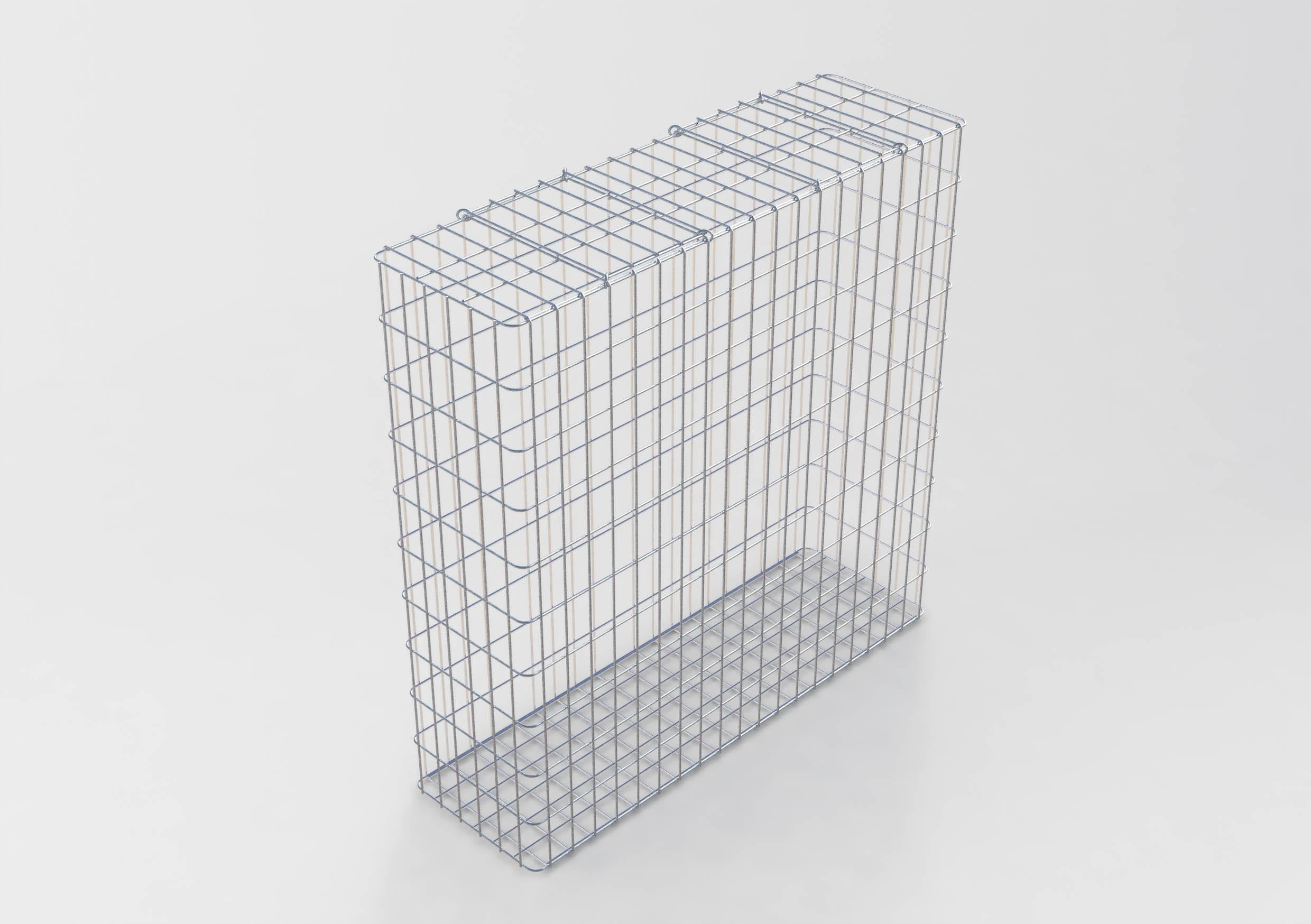 Varmförzinkad gabion 102 cm x 102 cm x 32 cm, maskstorlek 5 cm x 10 cm, helsvetsad