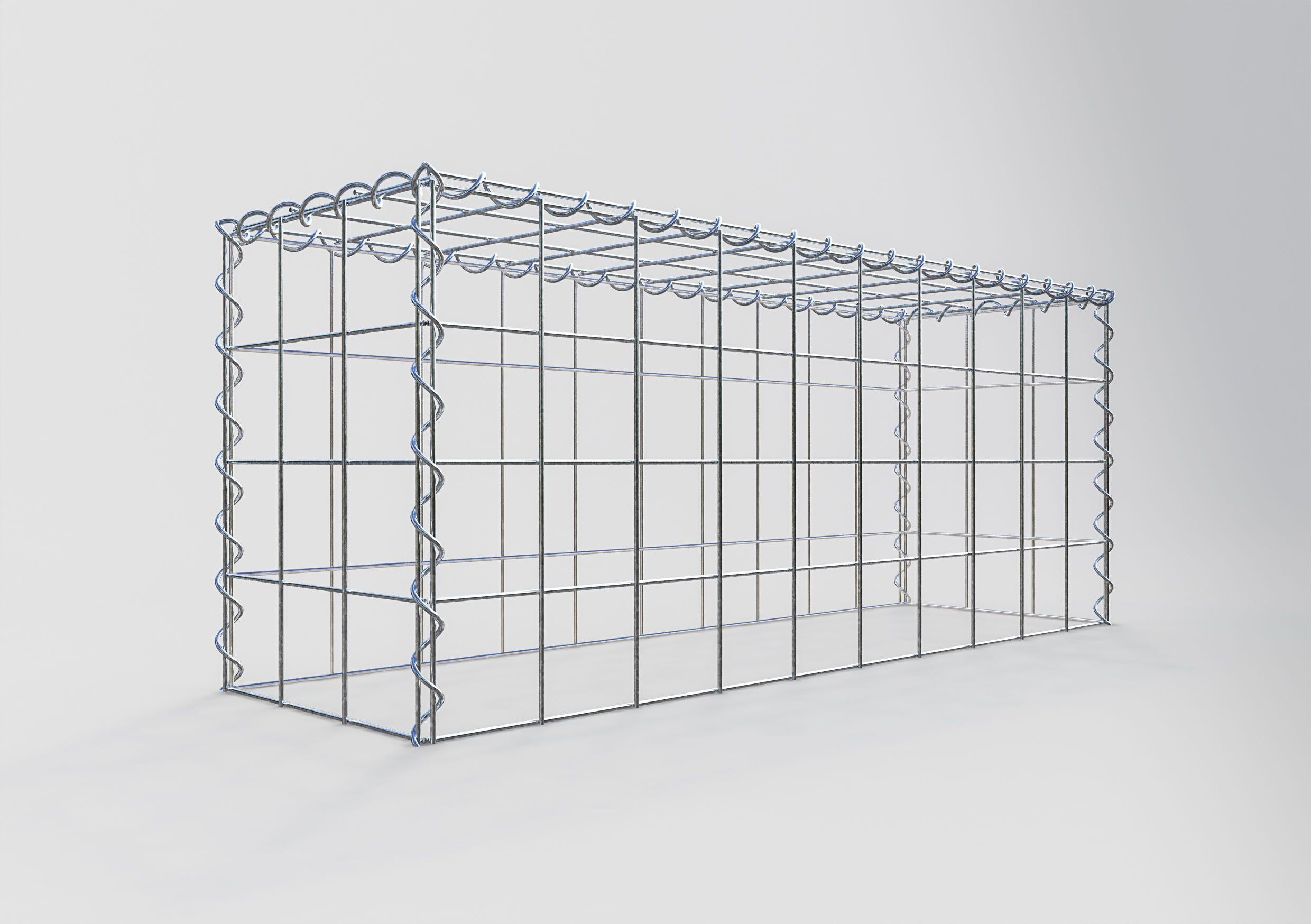 Gabion rapporté type 3 100 cm x 40 cm x 30 cm (L x H x P), mailles 10 cm x 10 cm, spirale