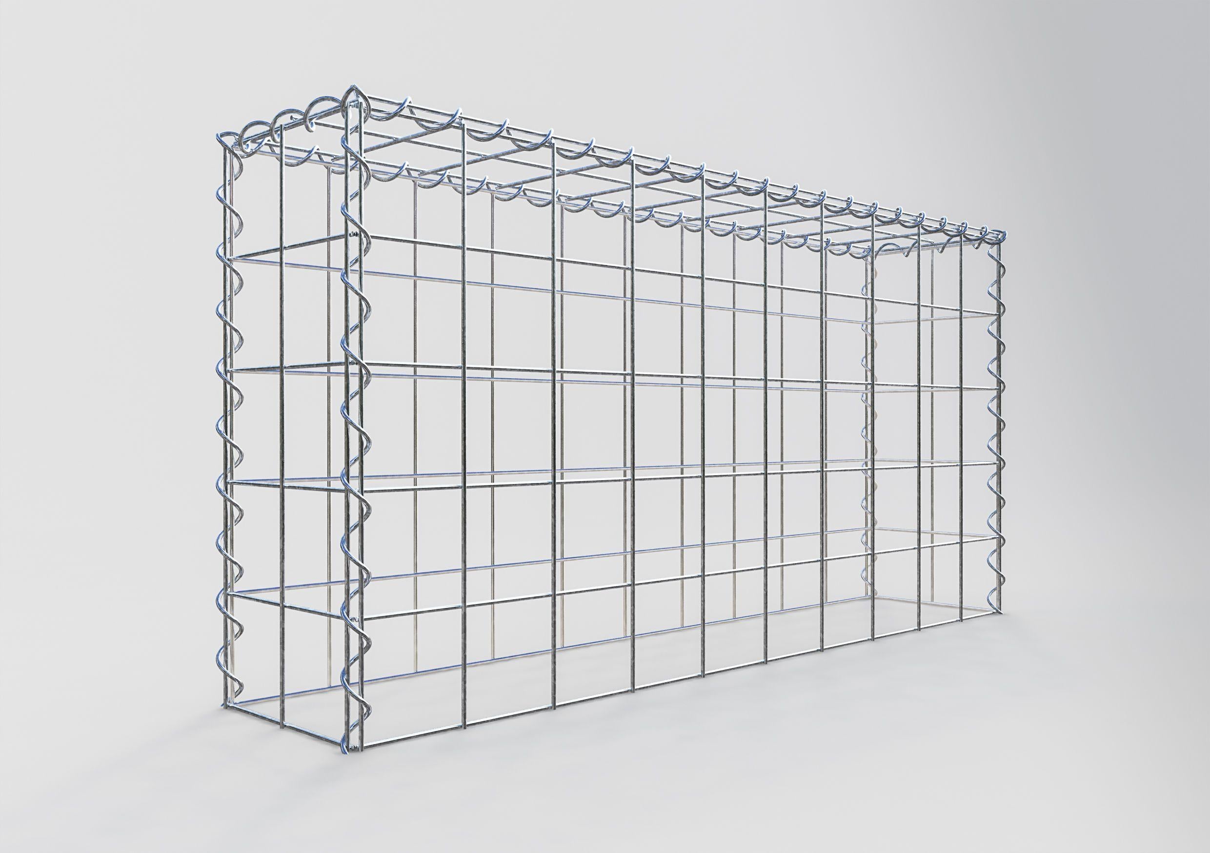 Opbouw schanskorf type 3 100 cm x 50 cm x 20 cm (L x H x D), maaswijdte 10 cm x 10 cm, spiraal