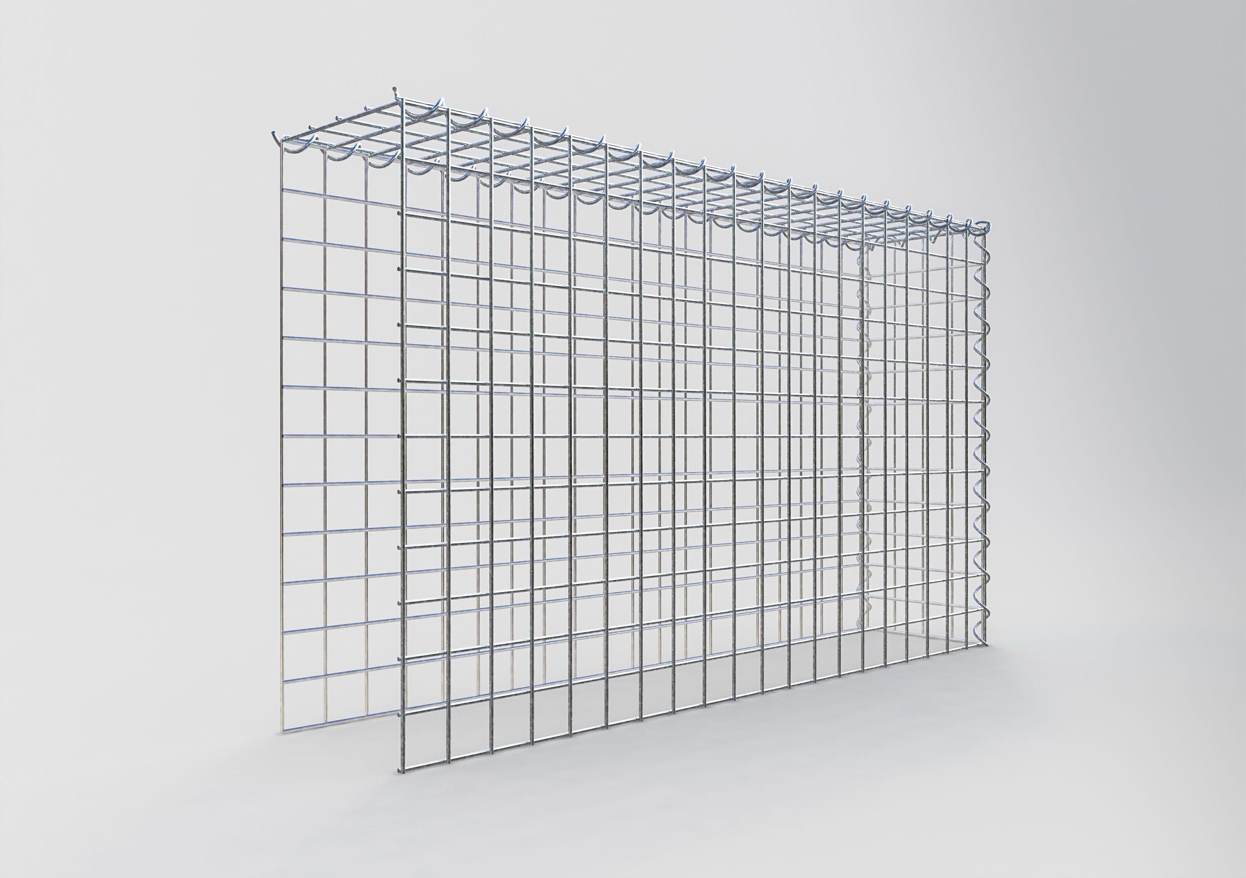 Opvokset gabion type 4 100 cm x 60 cm x 20 cm (L x H x D), maskestørrelse 5 cm x 5 cm, spiral