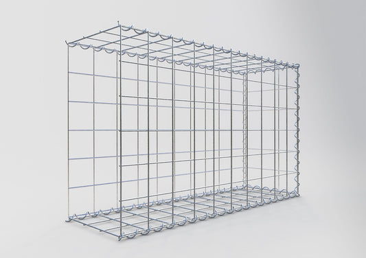 Opvokset gabion type 2 100 cm x 60 cm x 30 cm (L x H x D), maskestørrelse 10 cm x 10 cm, spiral