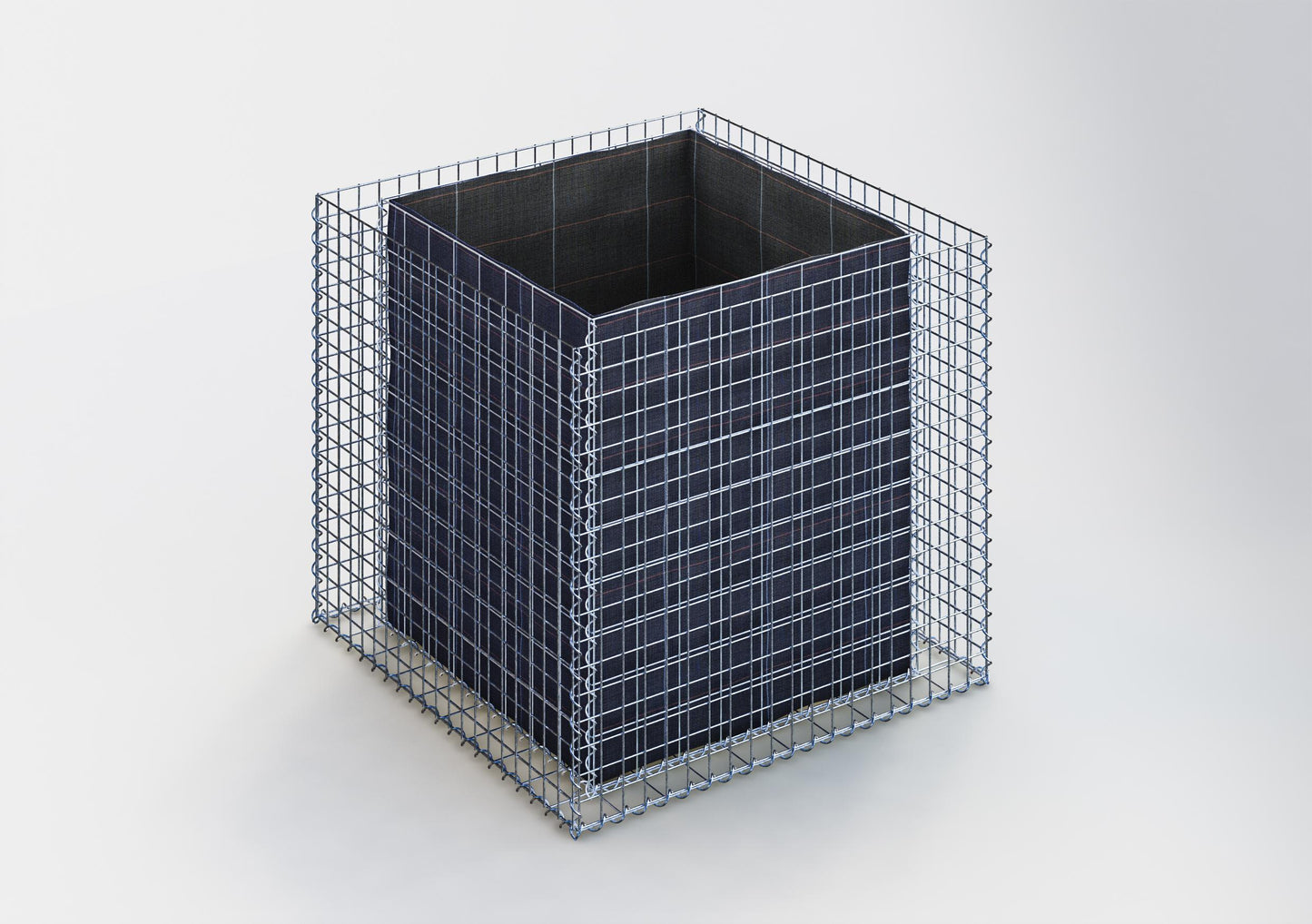 Högbädd, fyrkantig 100 cm x 90 cm x 100 cm (L x H x D), maskstorlek 5 x 5 cm, väggtjocklek 10 cm